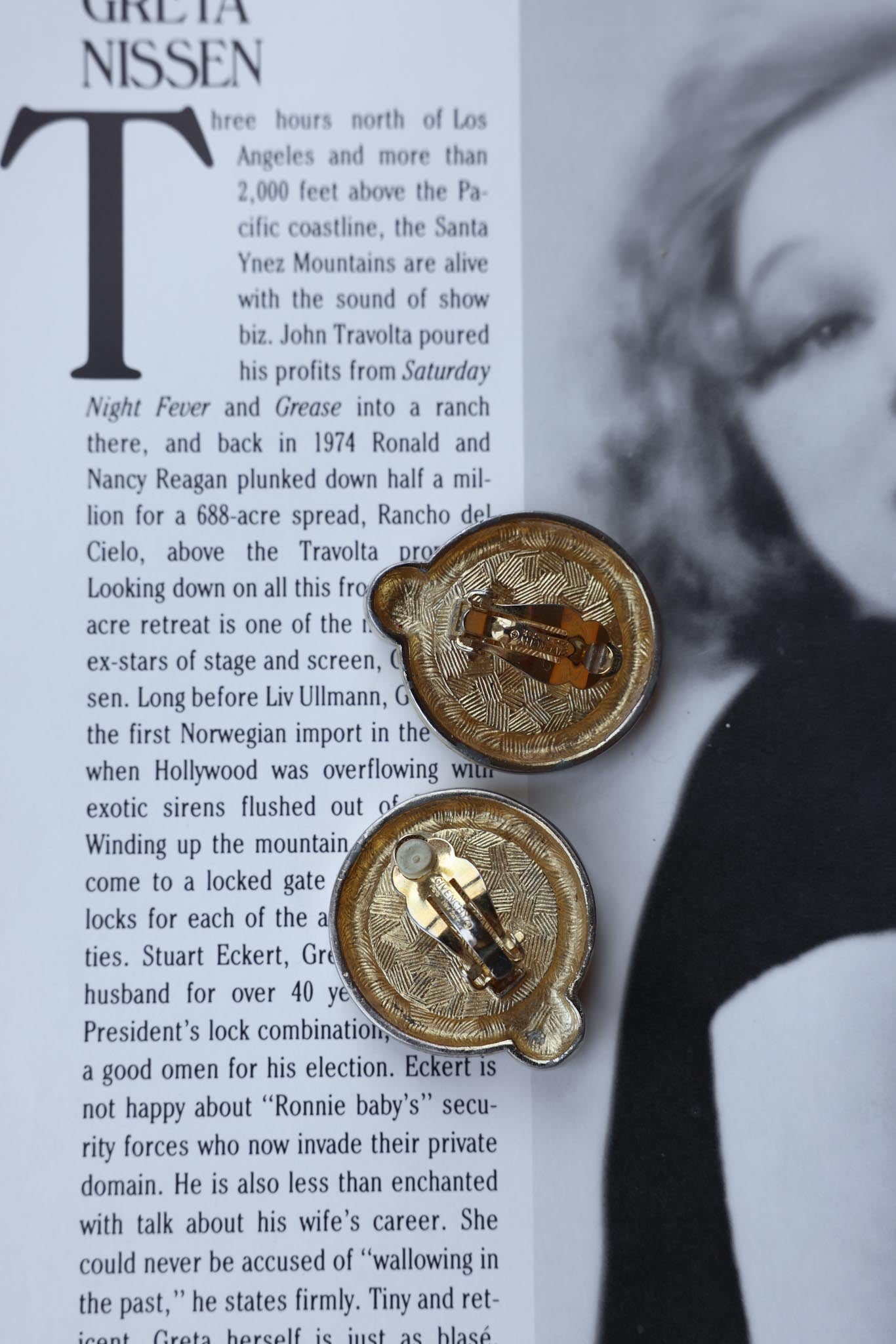 Givenchy Paris New York Logo Coin Earrings|Vintage Baazaar 