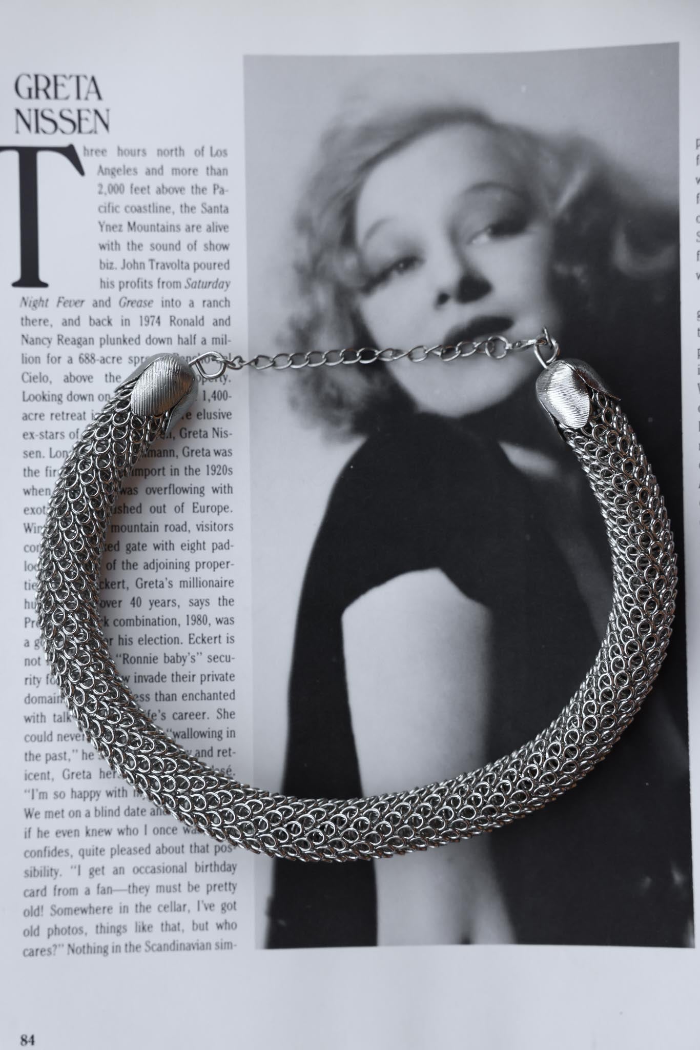 Silver Serpentine Necklace|Vintage Baazaar 