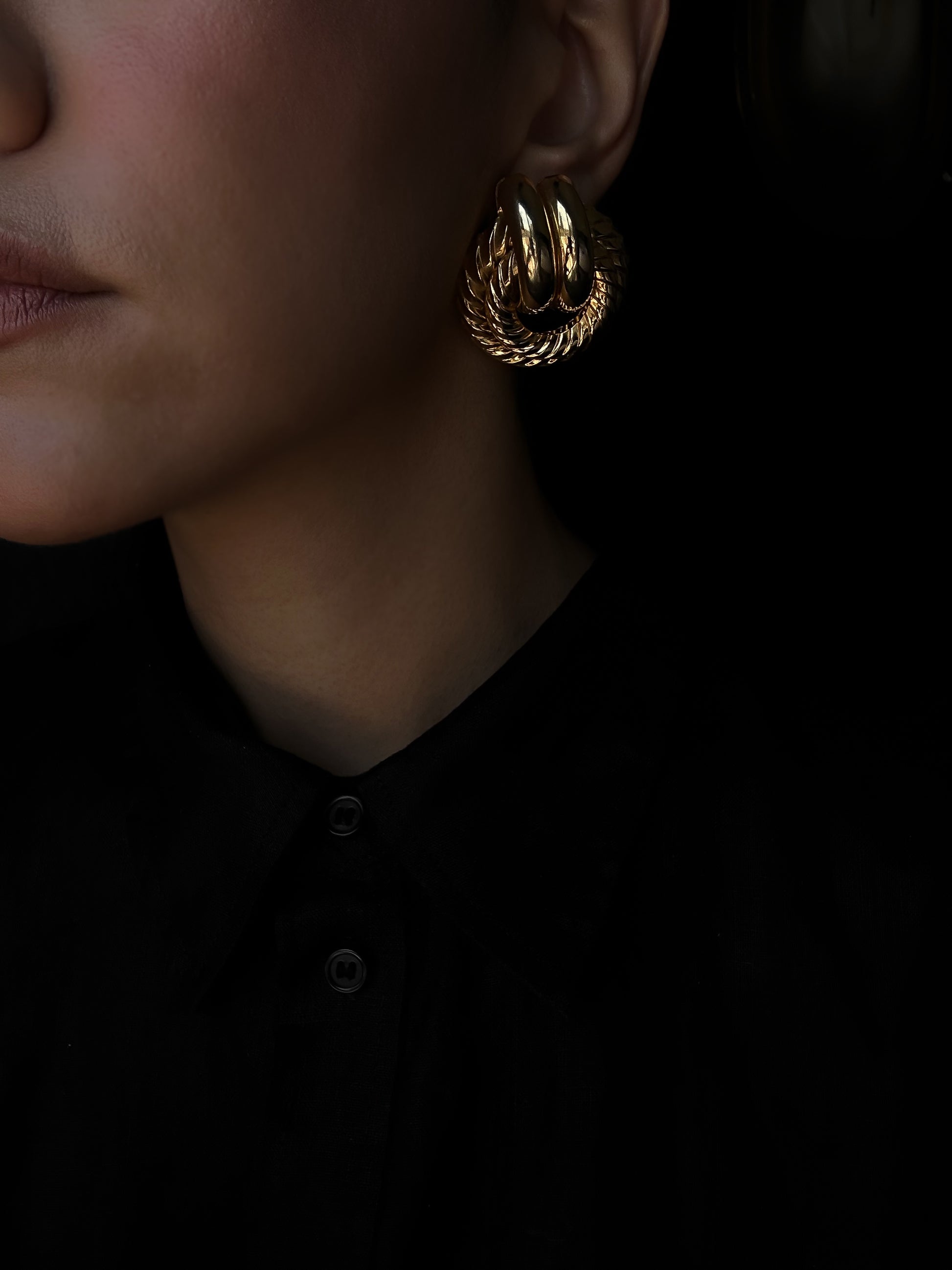 Golden Twist Knot Earrings|Vintage Baazaar 