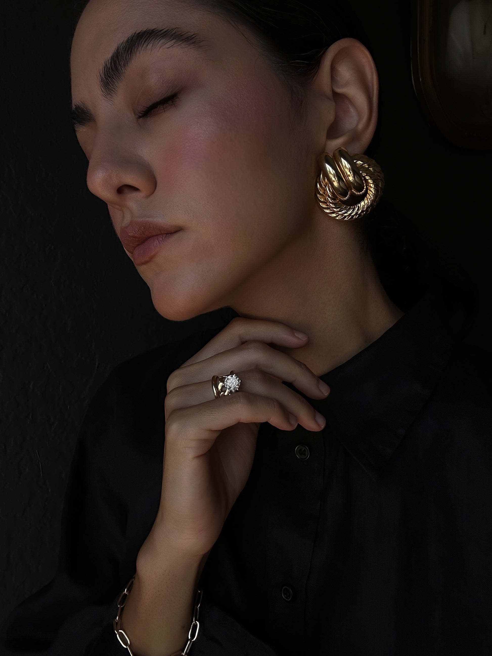 Golden Twist Knot Earrings|Vintage Baazaar 