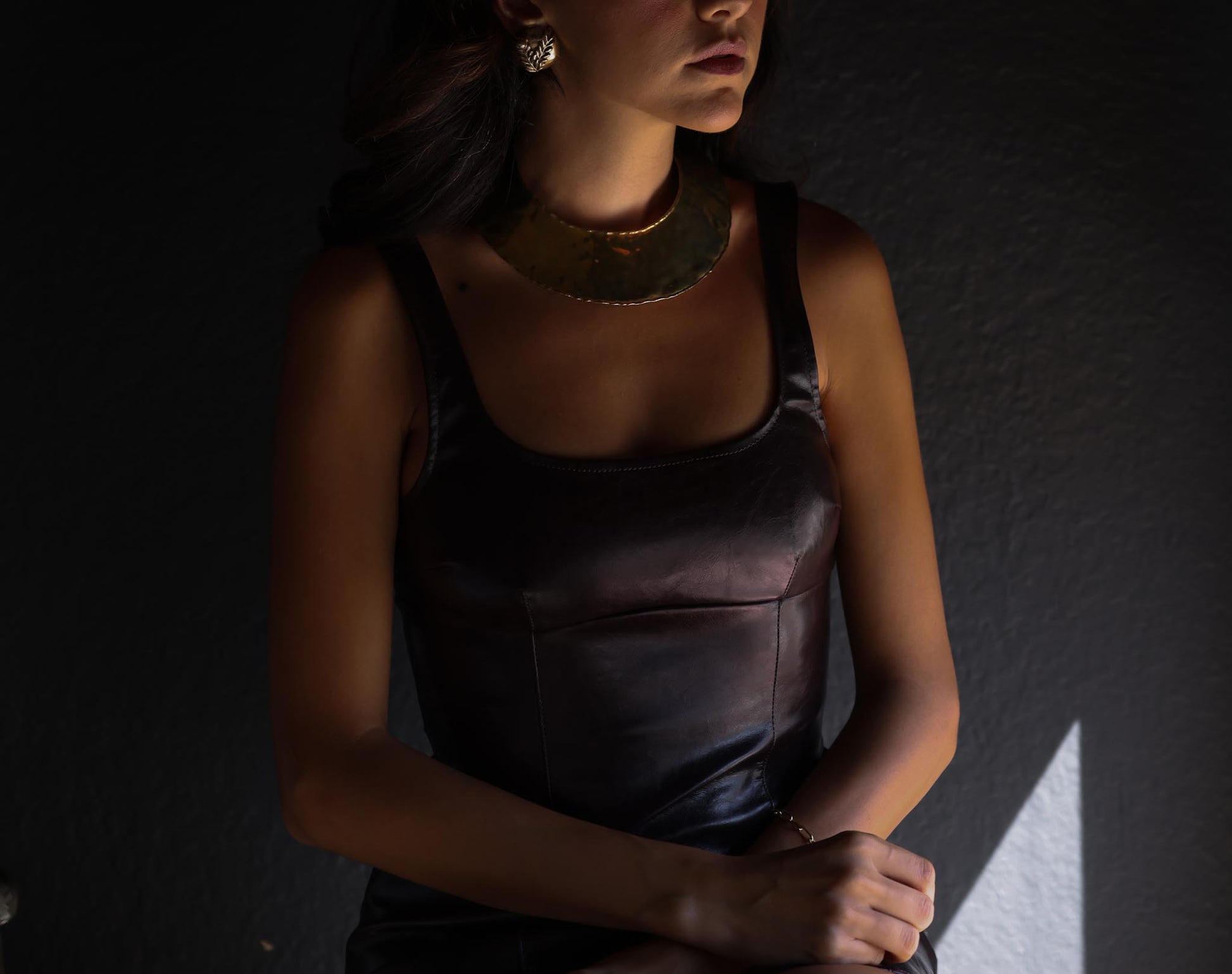 Hammered Brass Choker necklace|Vintage Baazaar 