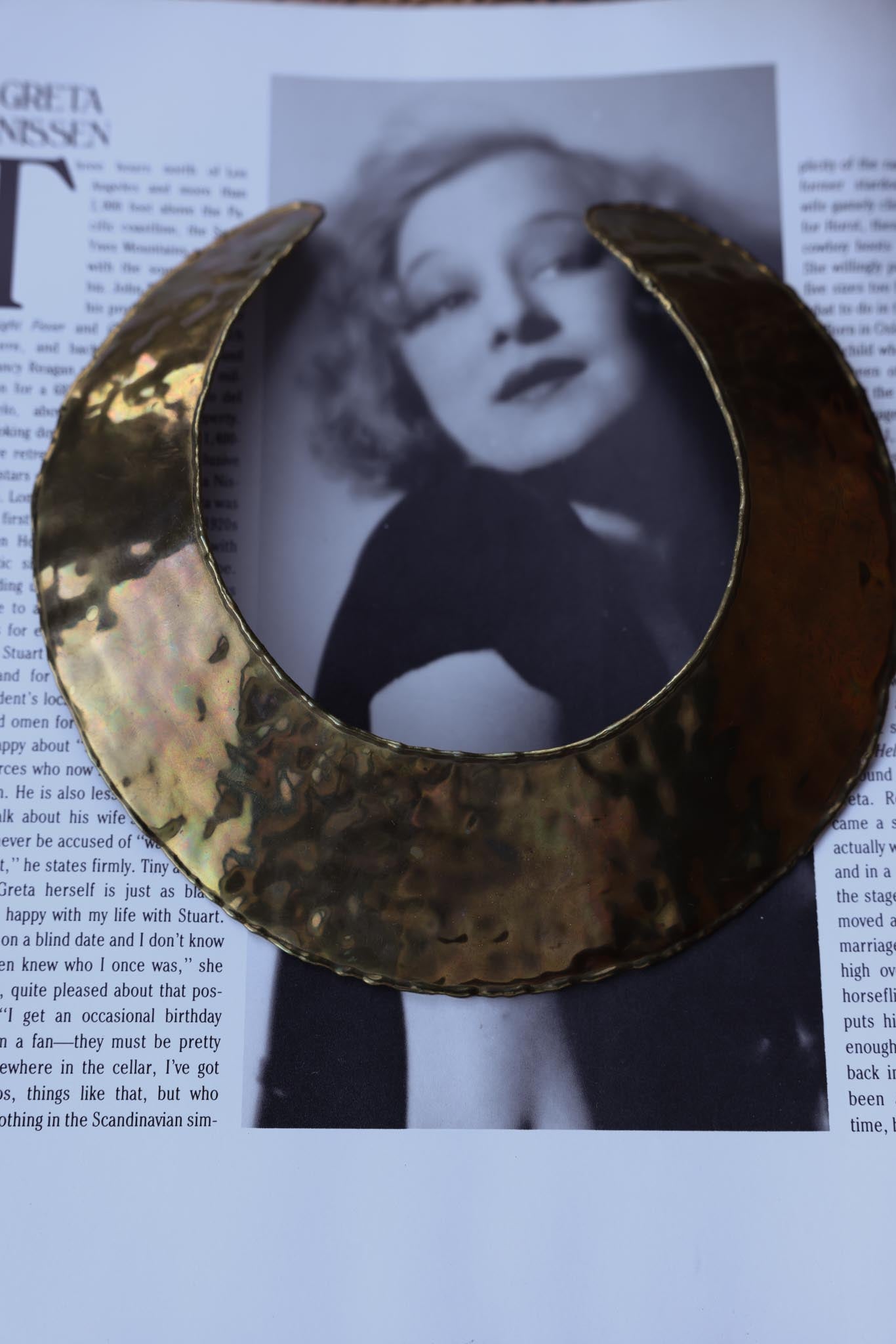 Hammered Brass Choker necklace|Vintage Baazaar 