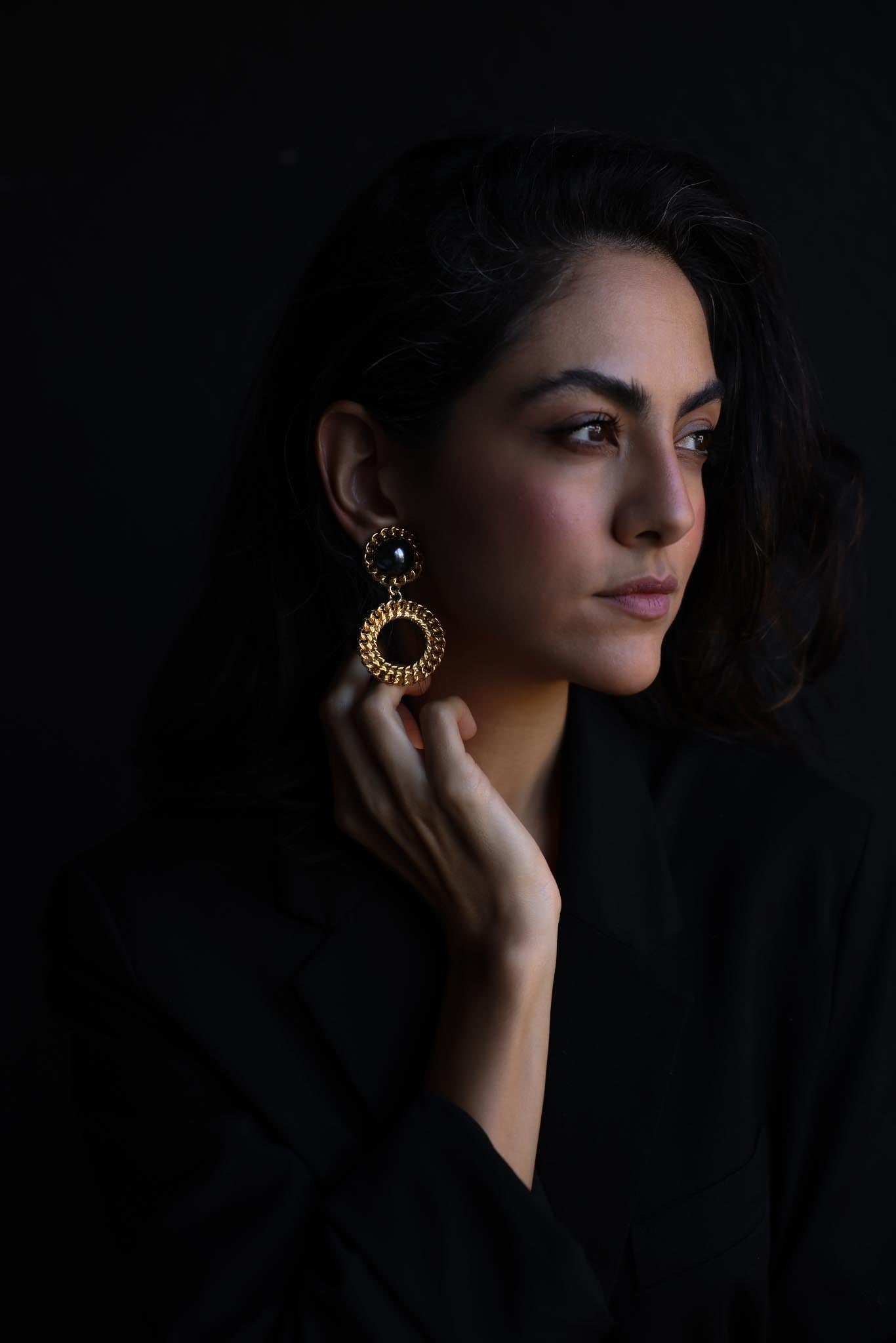 Carolee Chain Hoop Earrings|Vintage Baazaar 