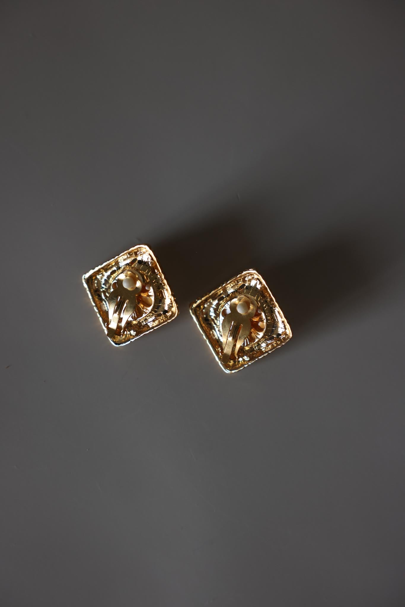 Faux Pearl Square Clip-On Earrings