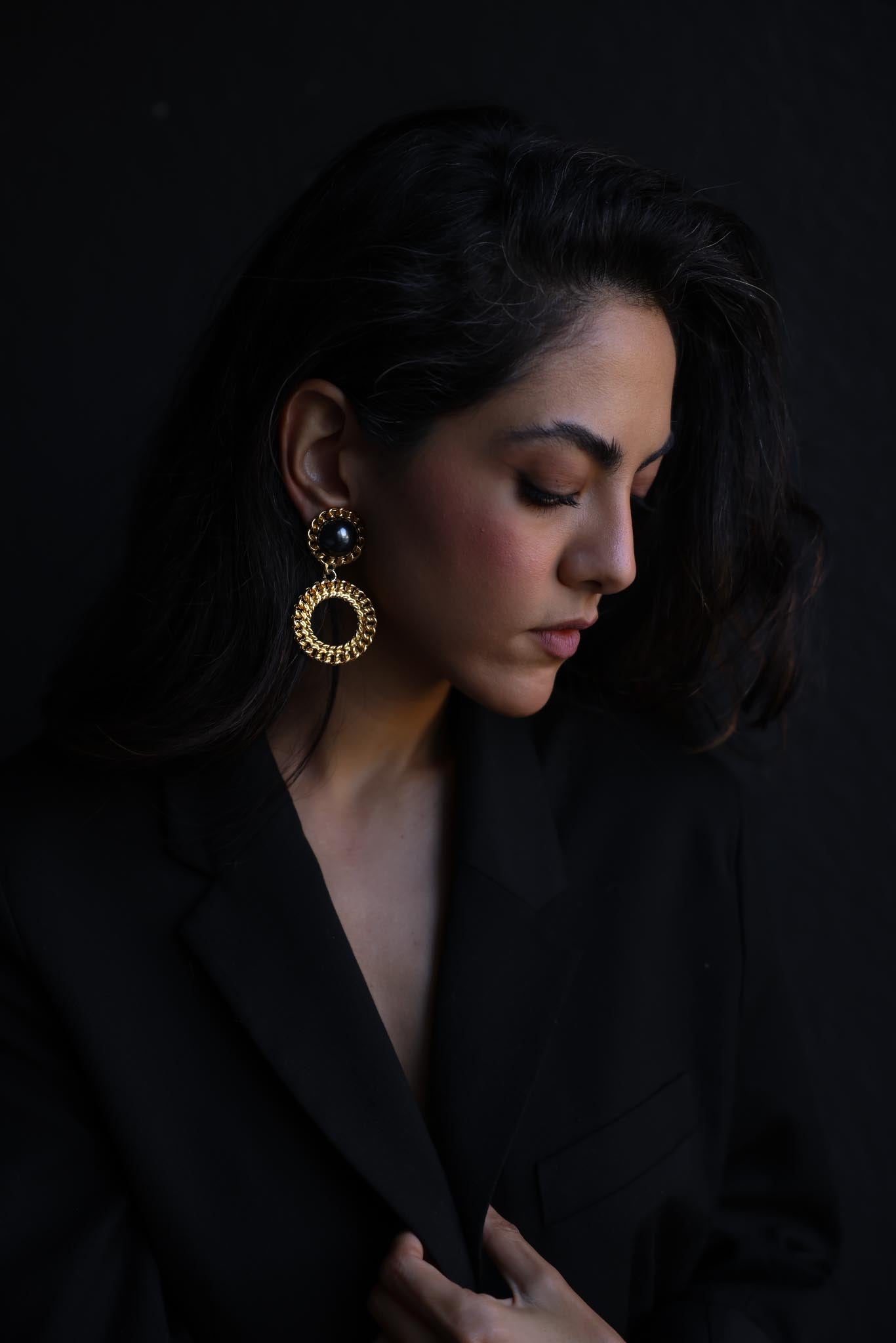 Carolee Chain Hoop Earrings|Vintage Baazaar 