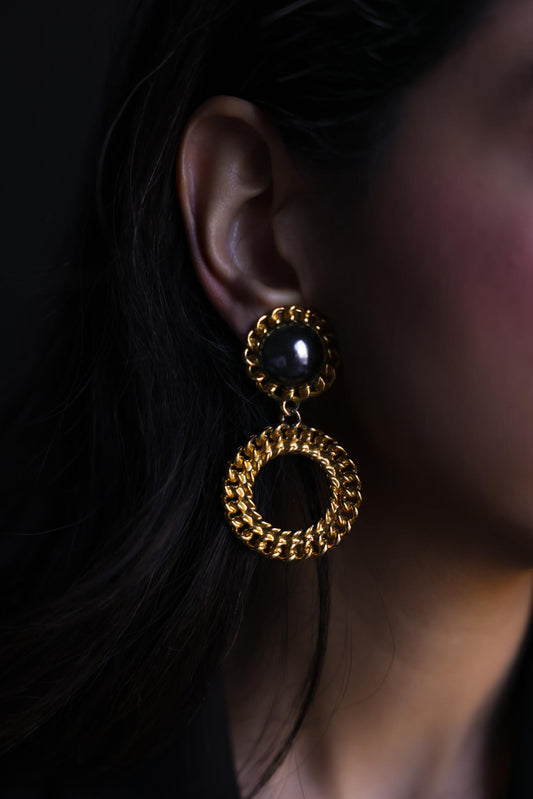 Carolee Chain Hoop Earrings|Vintage Baazaar 