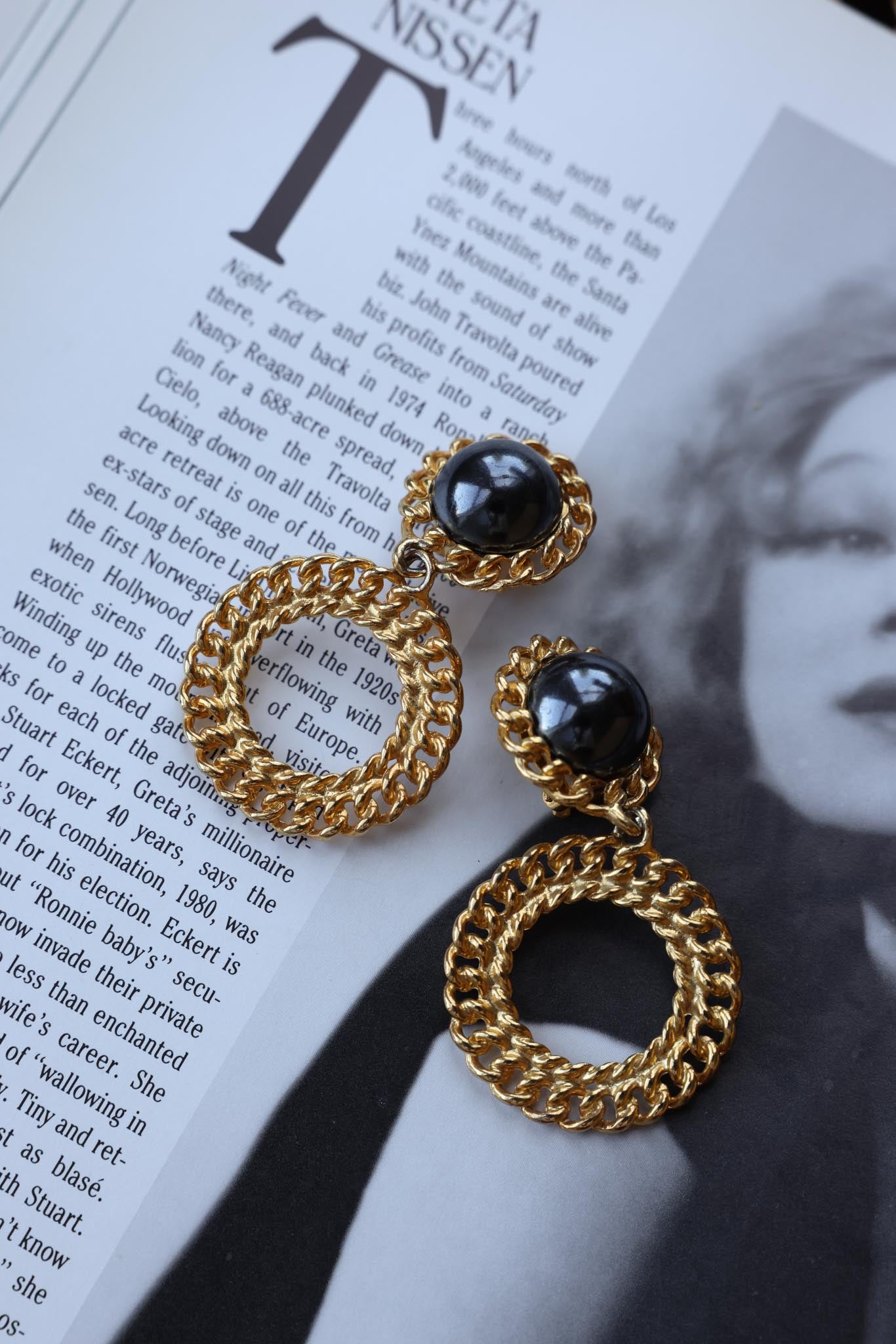 Carolee Chain Hoop Earrings|Vintage Baazaar 