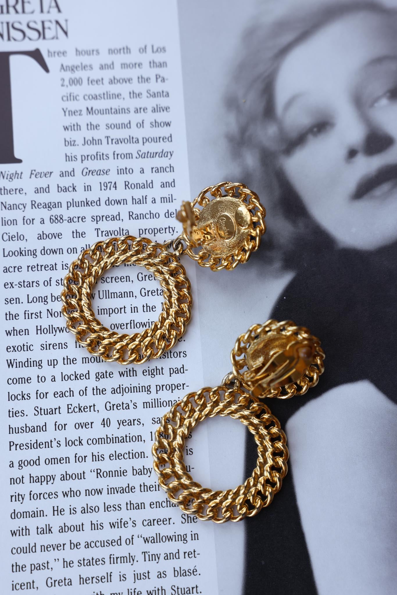 Carolee Chain Hoop Earrings|Vintage Baazaar 