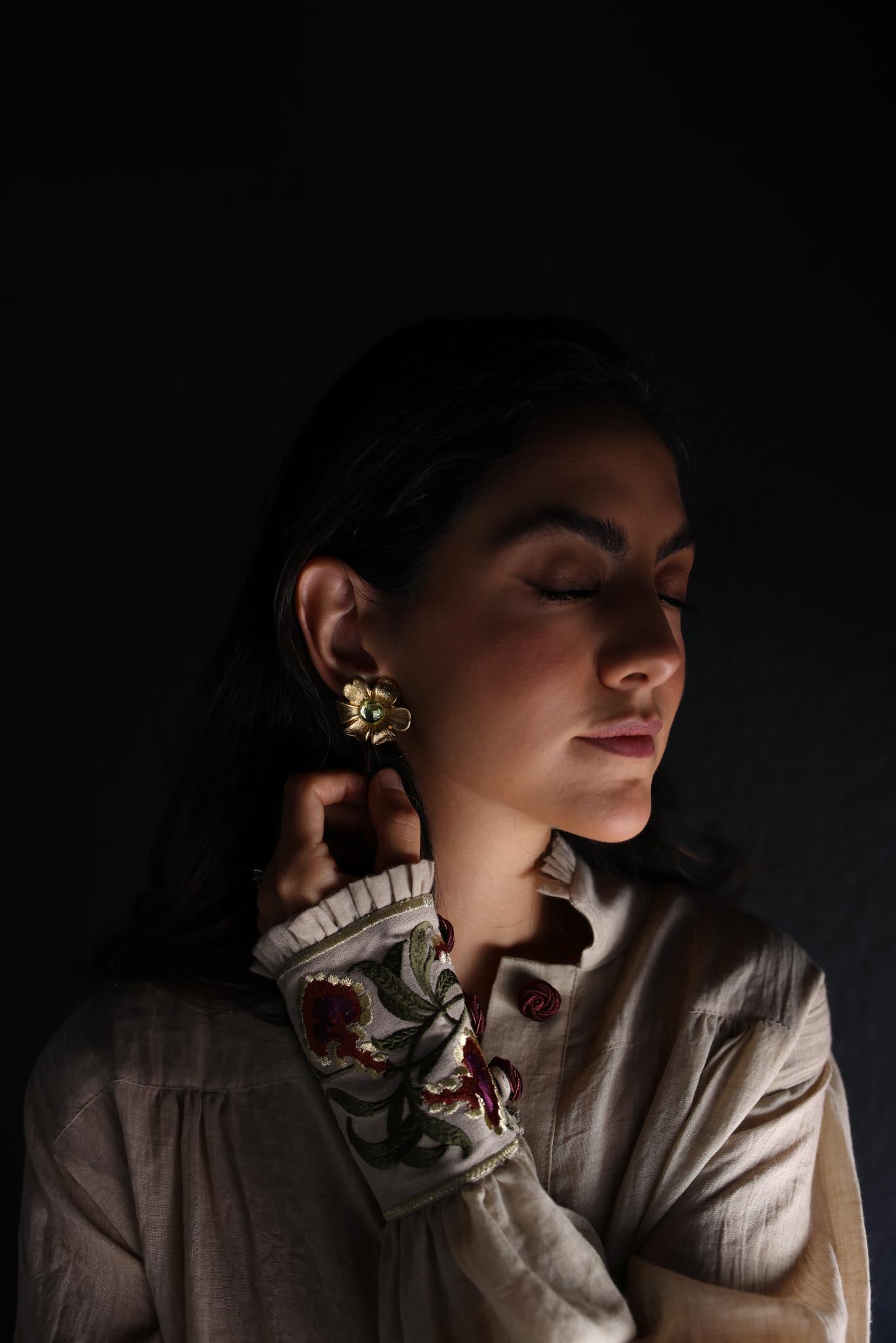 Citrine Blossom Earrings|Vintage Baazaar 