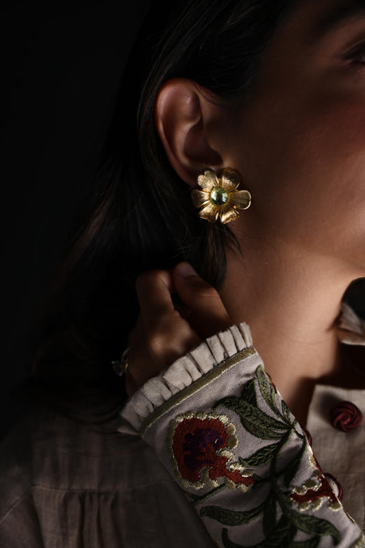 Citrine Blossom Earrings|Vintage Baazaar 