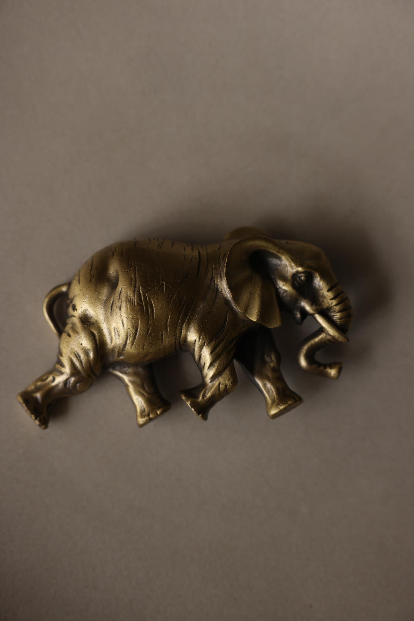 Brass Tone Elephant Statement Brooch