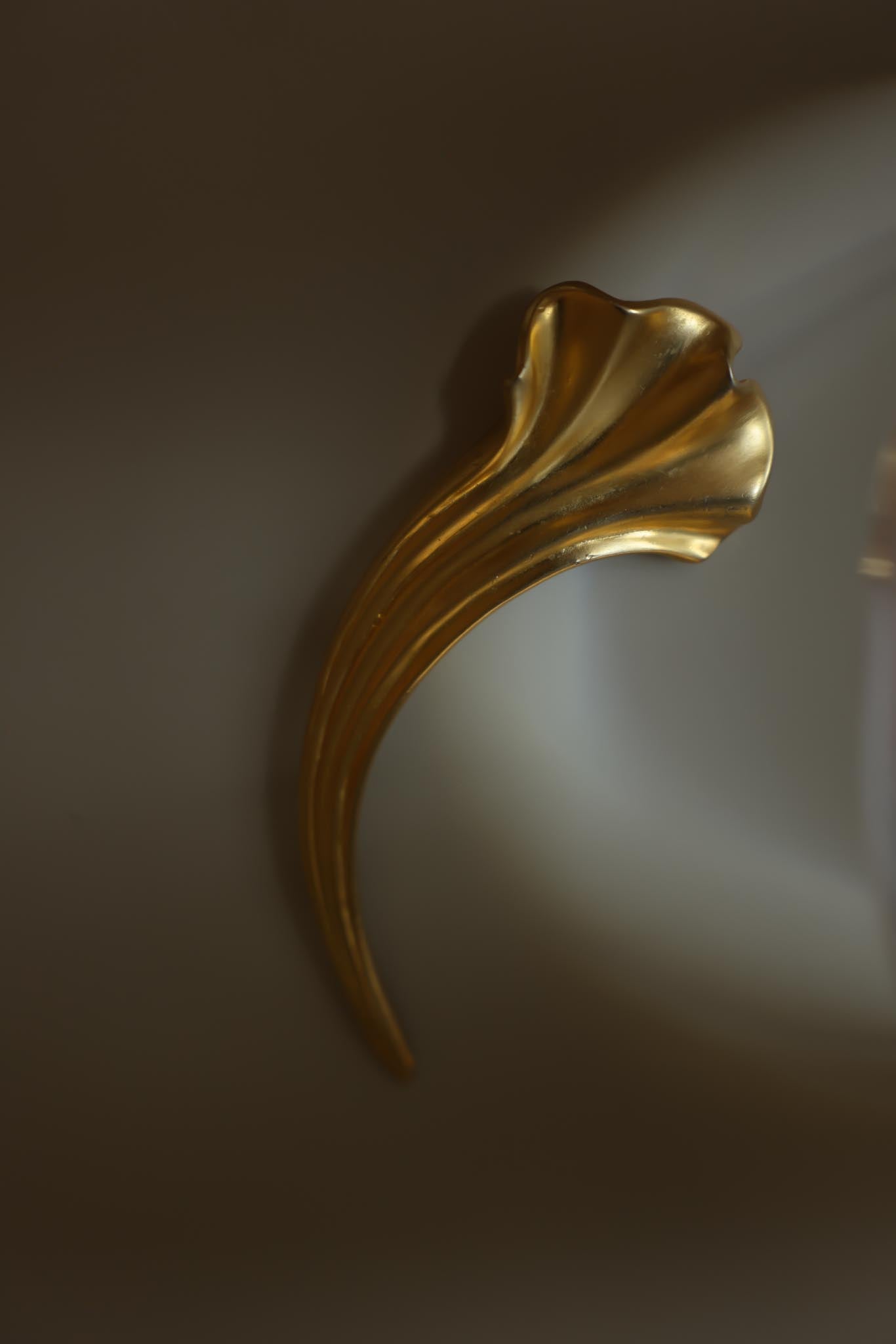 Matte Gold Sculptural Statement Brooch