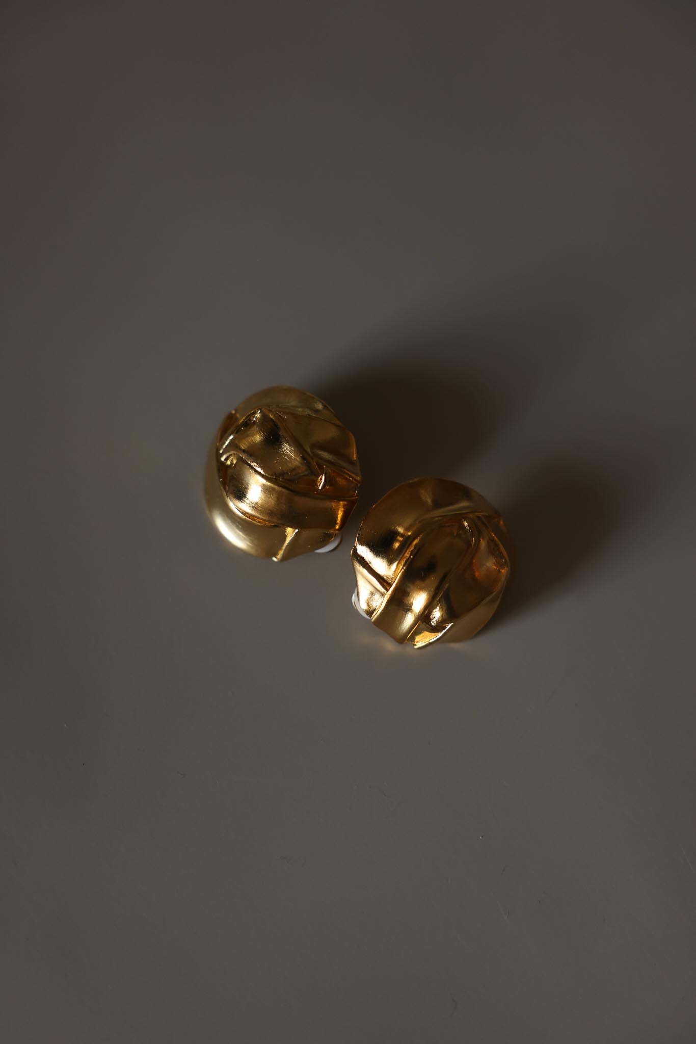 Gold Dome Knot Clip-On Earrings