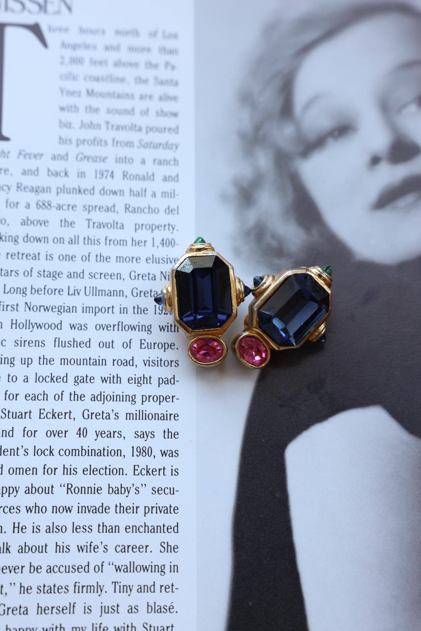 Meresca Etruscan Crystal Earrings|Vintage Baazaar 