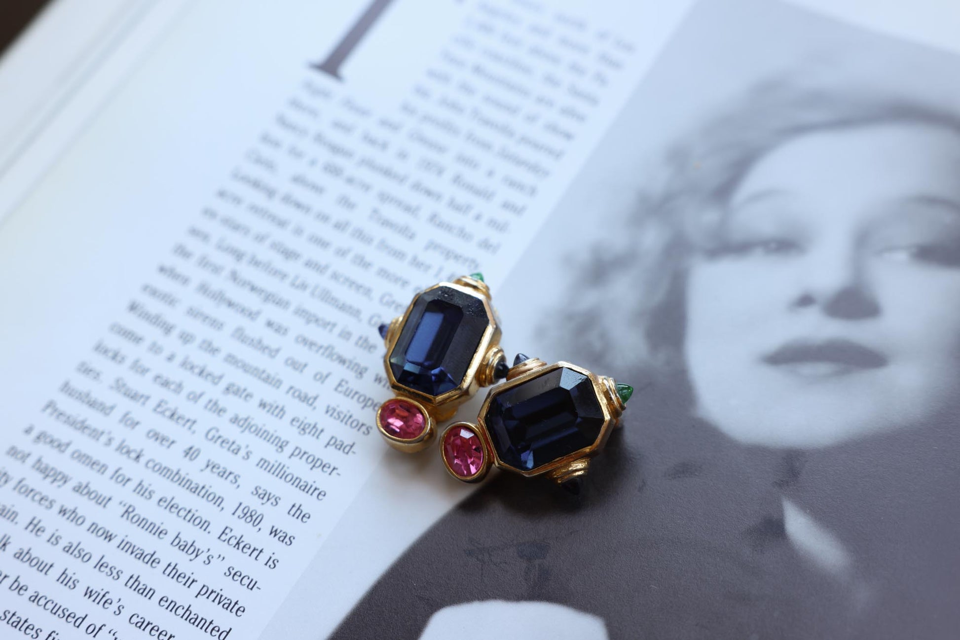 Meresca Etruscan Crystal Earrings|Vintage Baazaar 