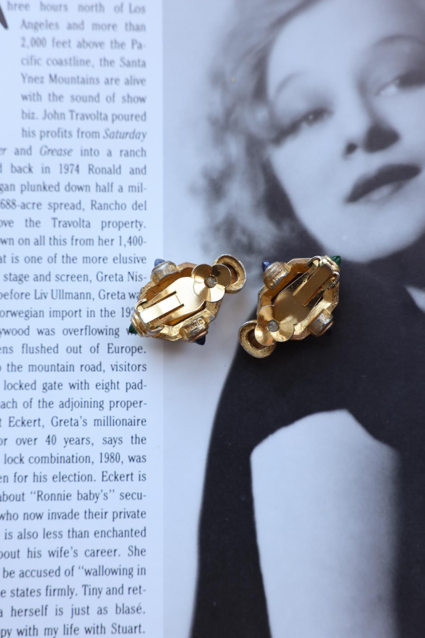 Meresca Etruscan Crystal Earrings|Vintage Baazaar 