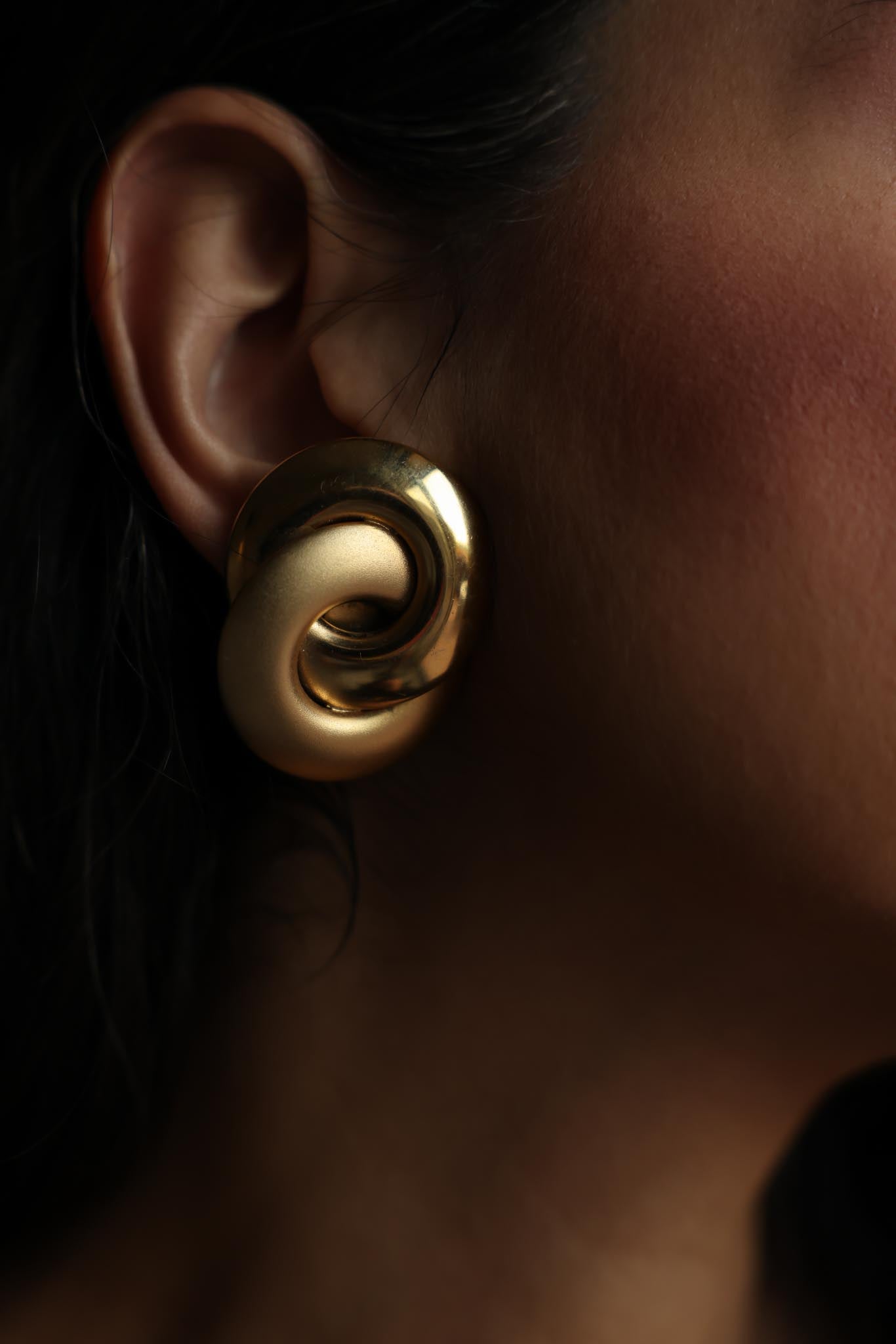 Golden Spiral Clip-On Earrings