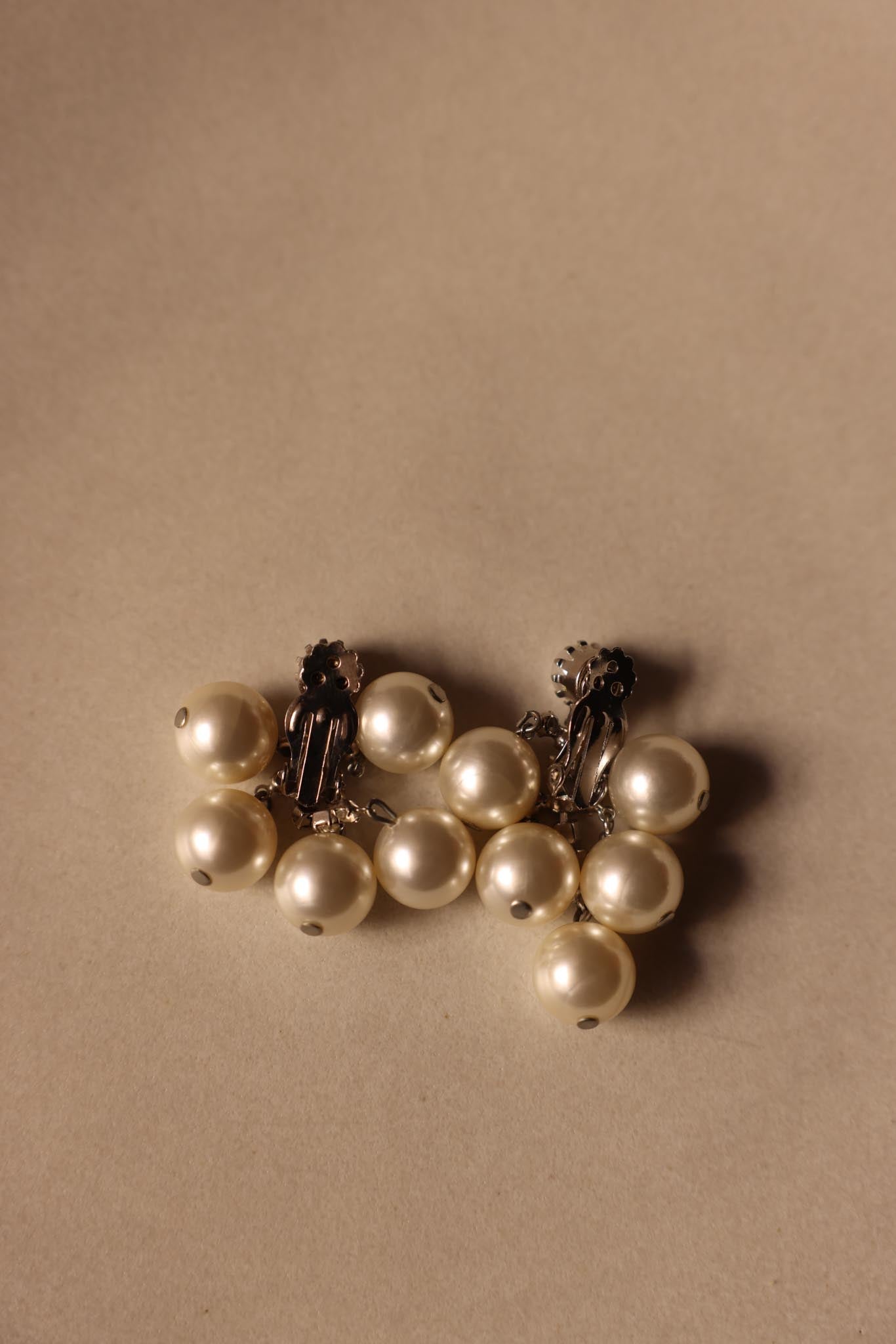 Pearl Cluster Clip-On Earrings