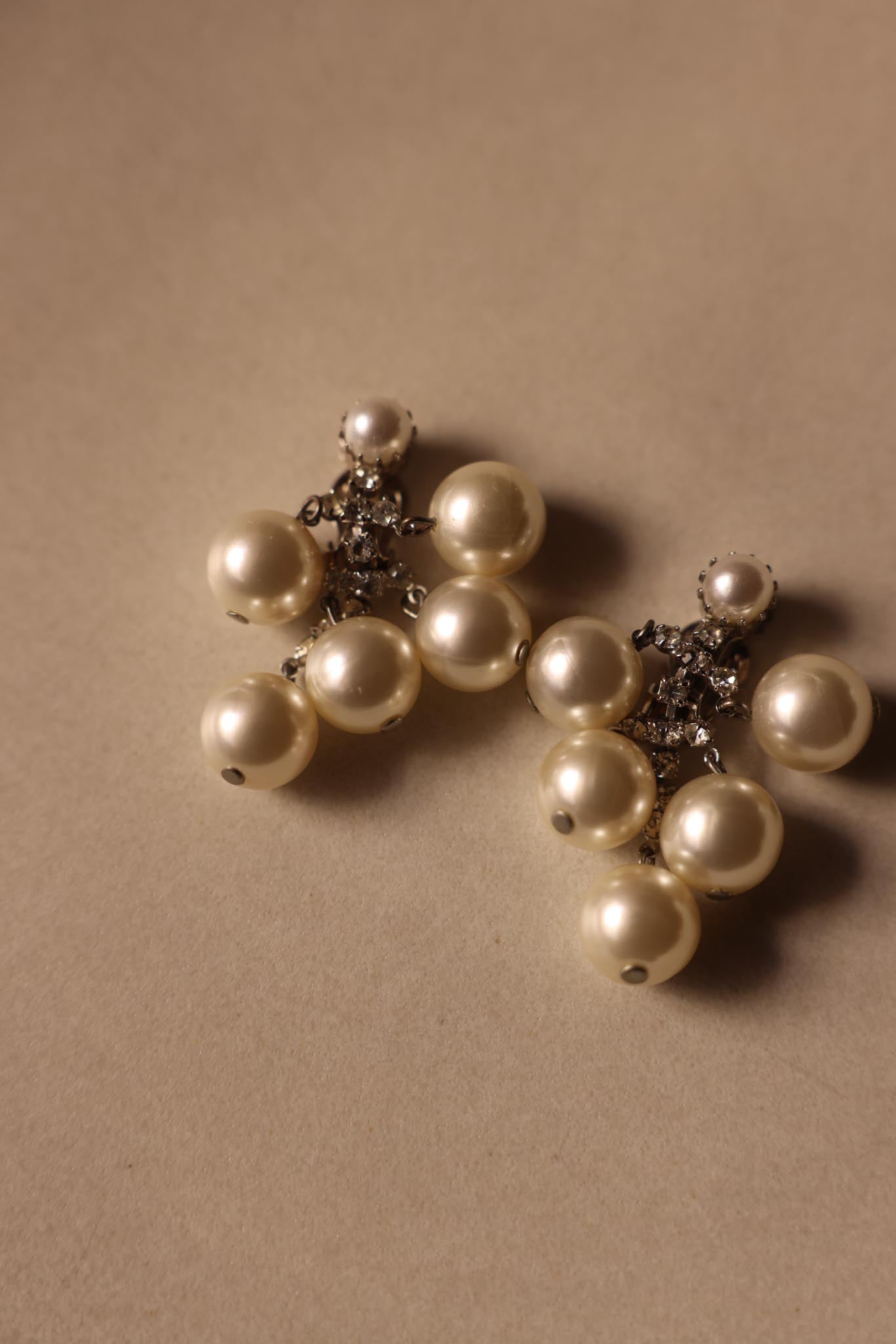 Pearl Cluster Clip-On Earrings