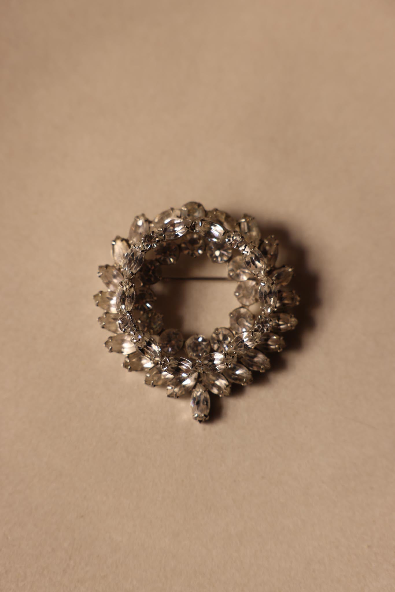 Crystal Wreath Circle Brooch
