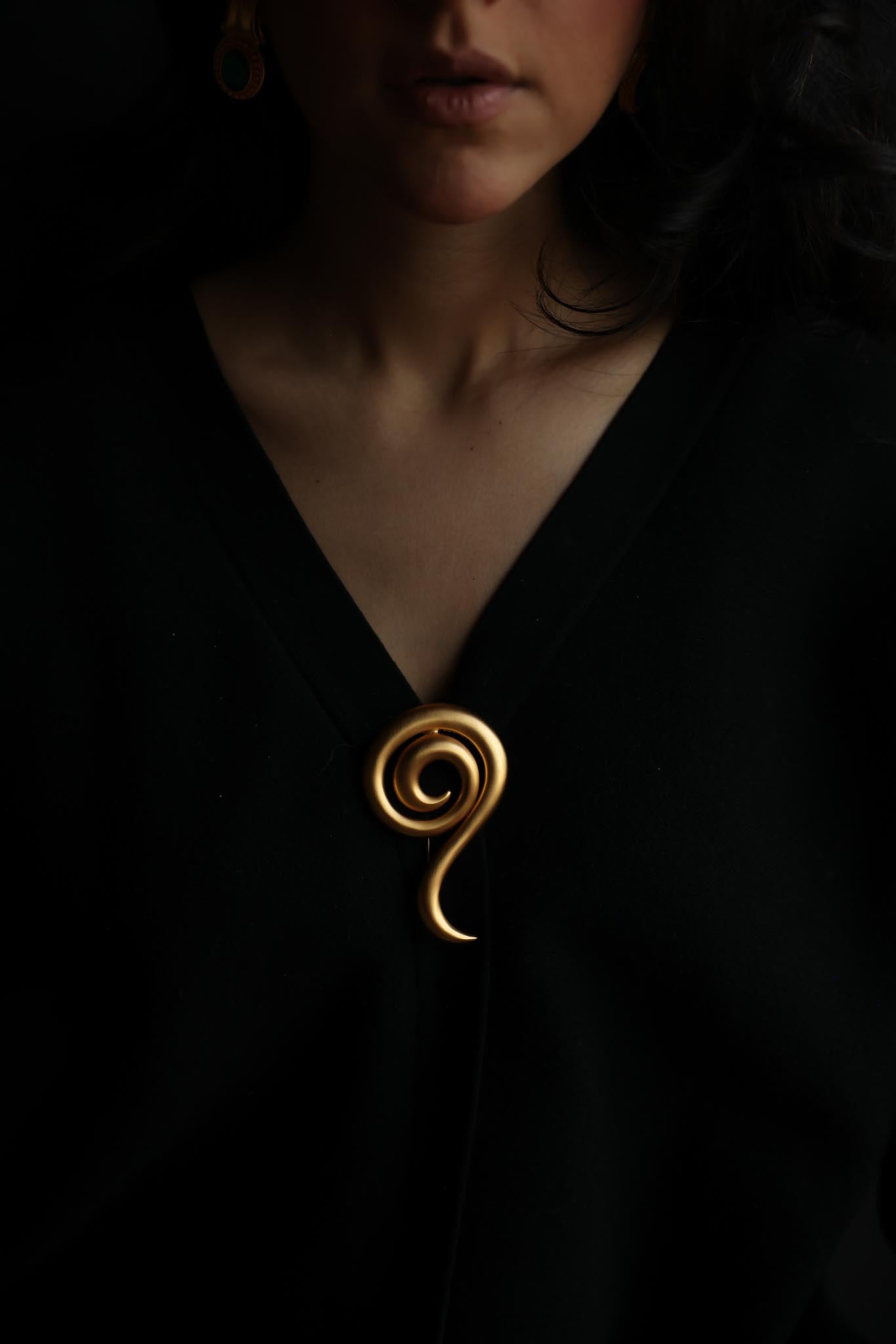 Anne Klein Spiral Drop Brooch