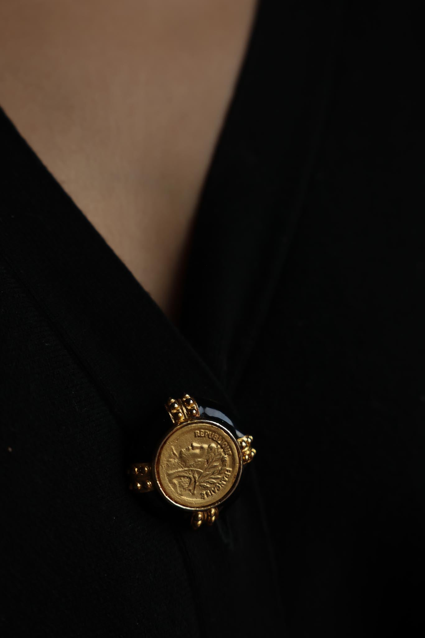 Republique Francaise Coin Brooch
