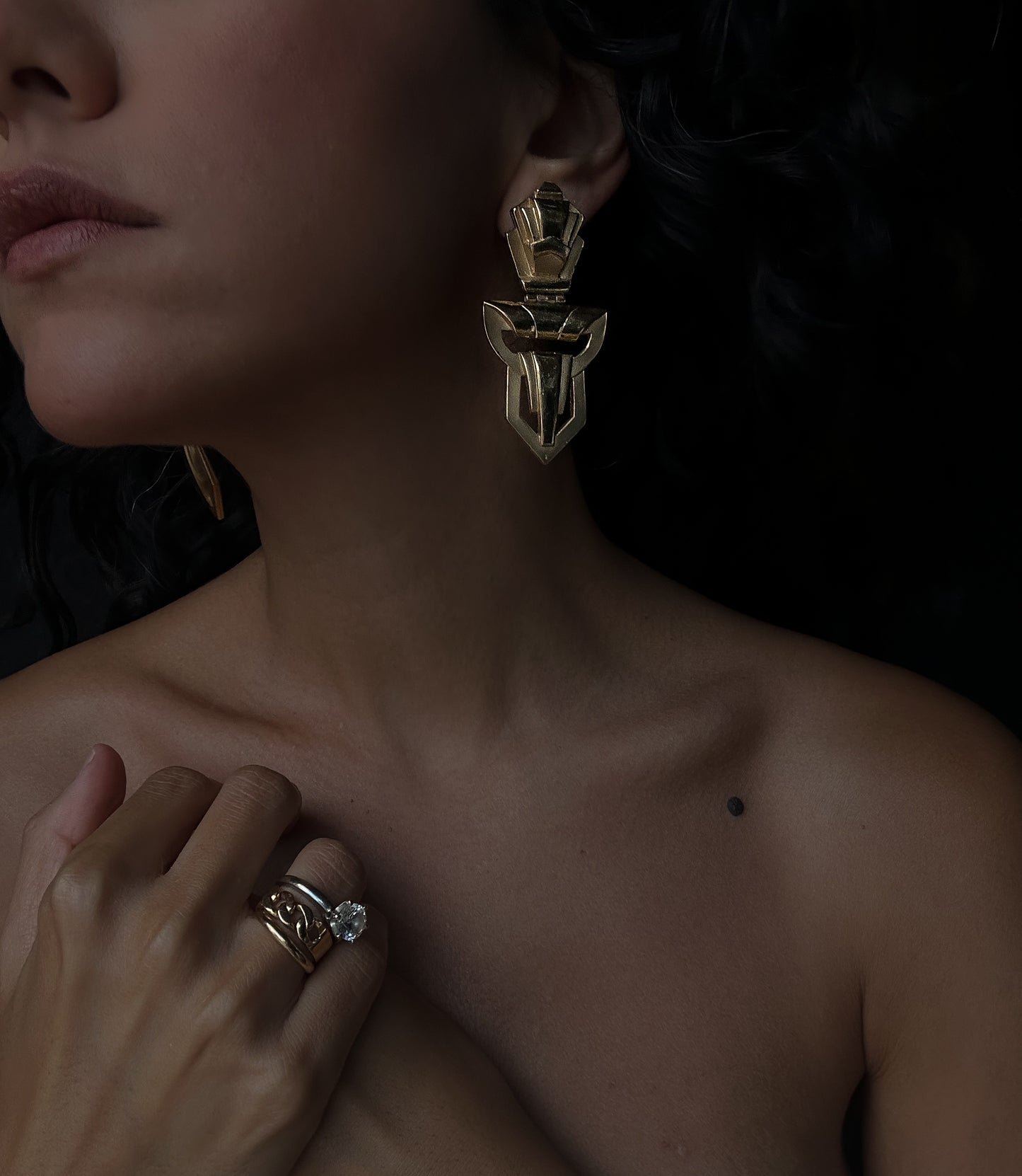 Golden Pharaoh Earrings|Vintage Baazaar 