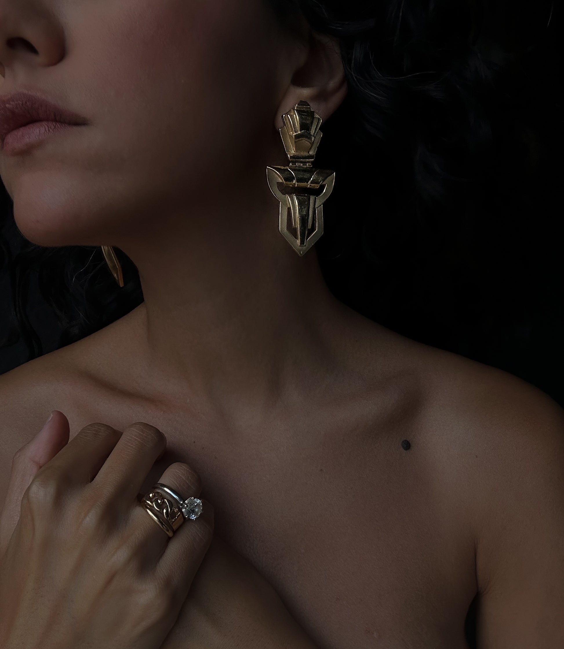 Golden Pharaoh Earrings|Vintage Baazaar 