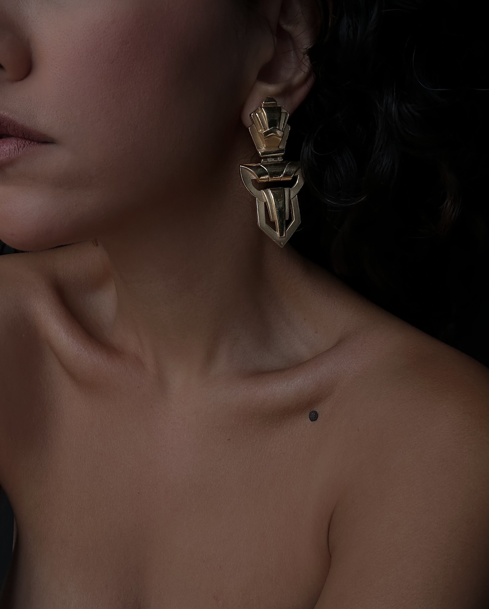 Golden Pharaoh Earrings|Vintage Baazaar 