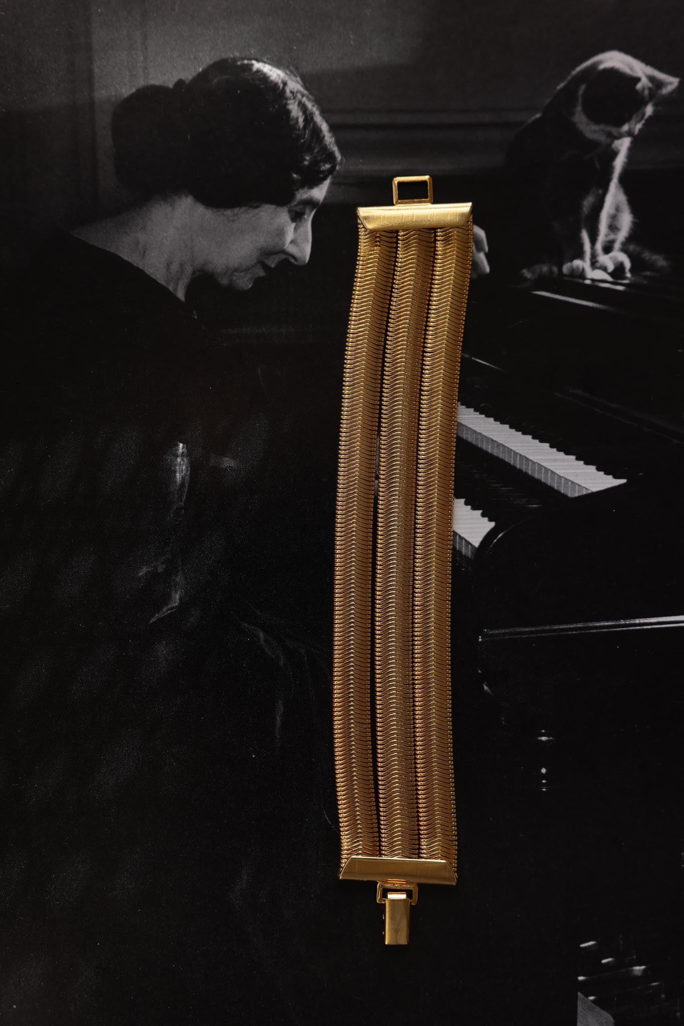 Gold-Toned Triple Snake Chain Bracelet|Vintage Baazaar 