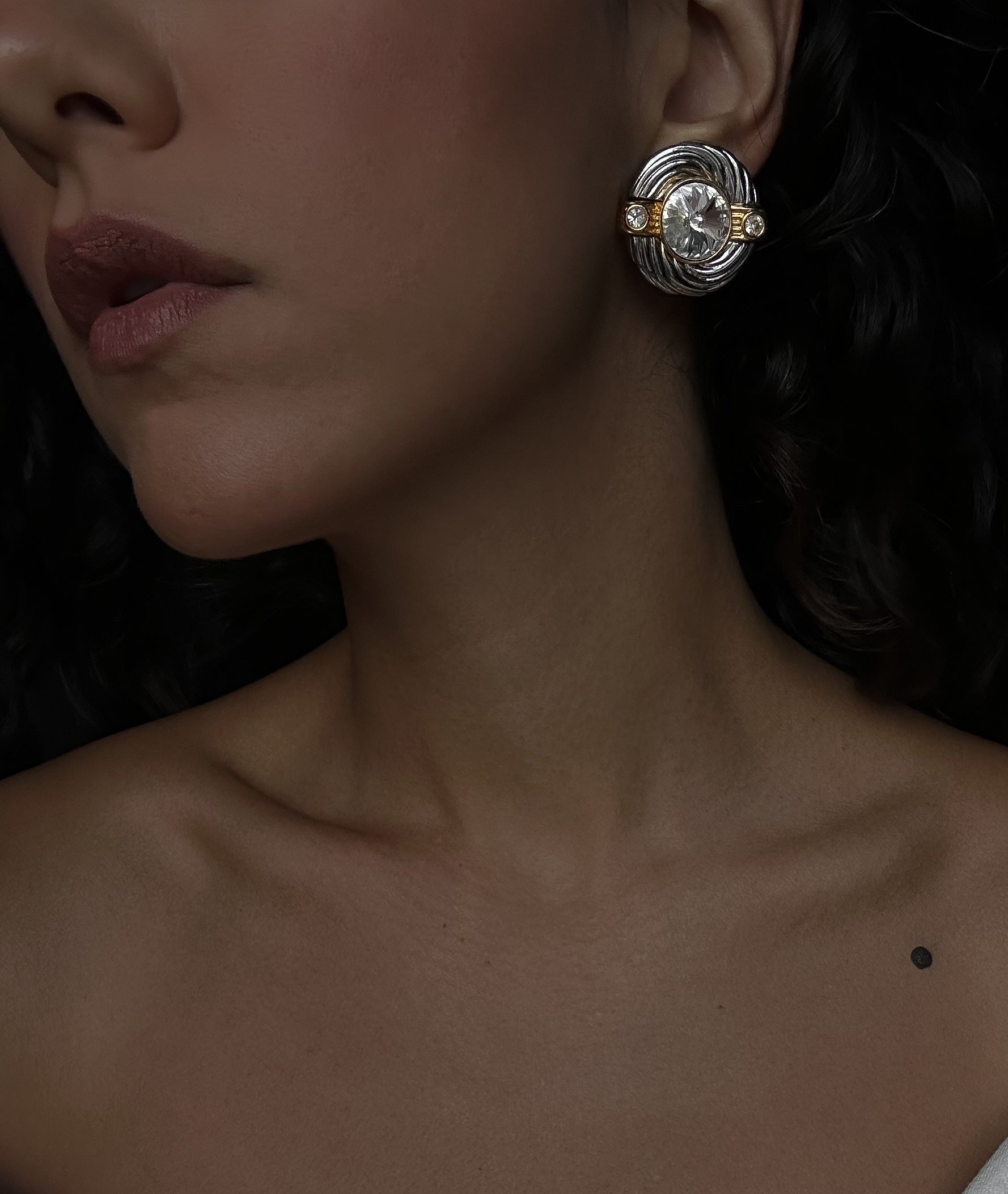 Two Tone Twist Glam Earrings|Vintage Baazaar 
