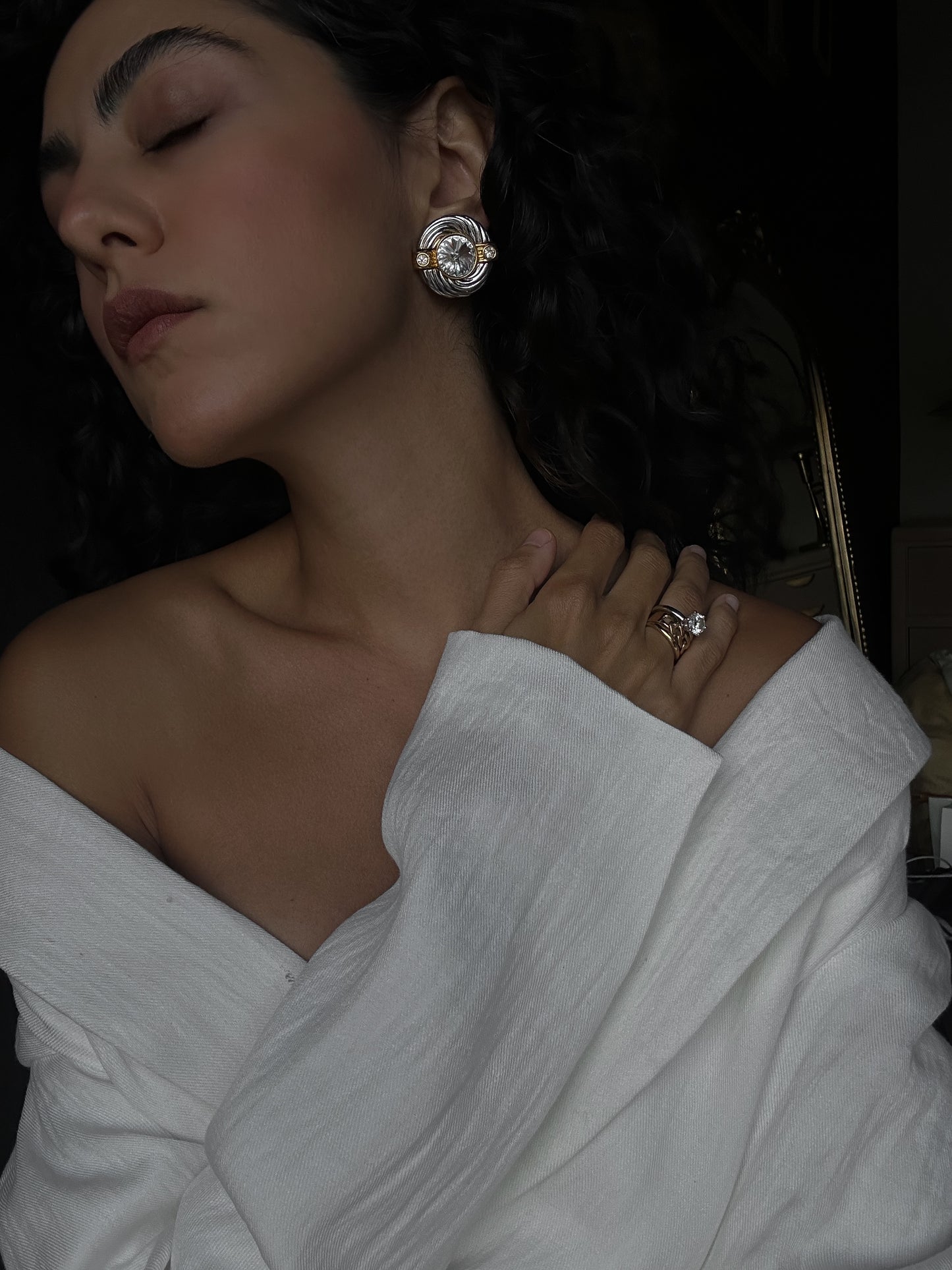 Two Tone Twist Glam Earrings|Vintage Baazaar 