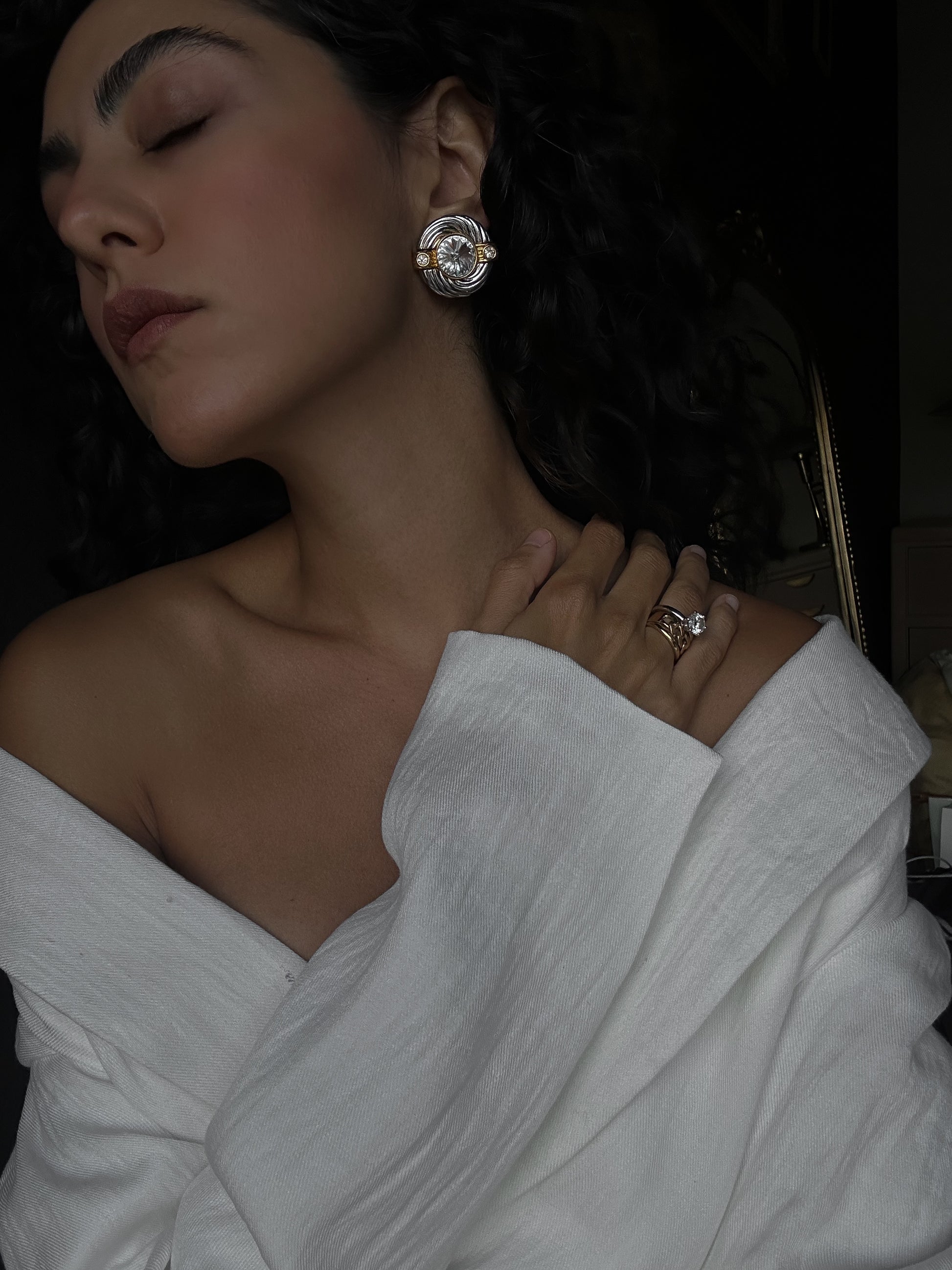 Two Tone Twist Glam Earrings|Vintage Baazaar 