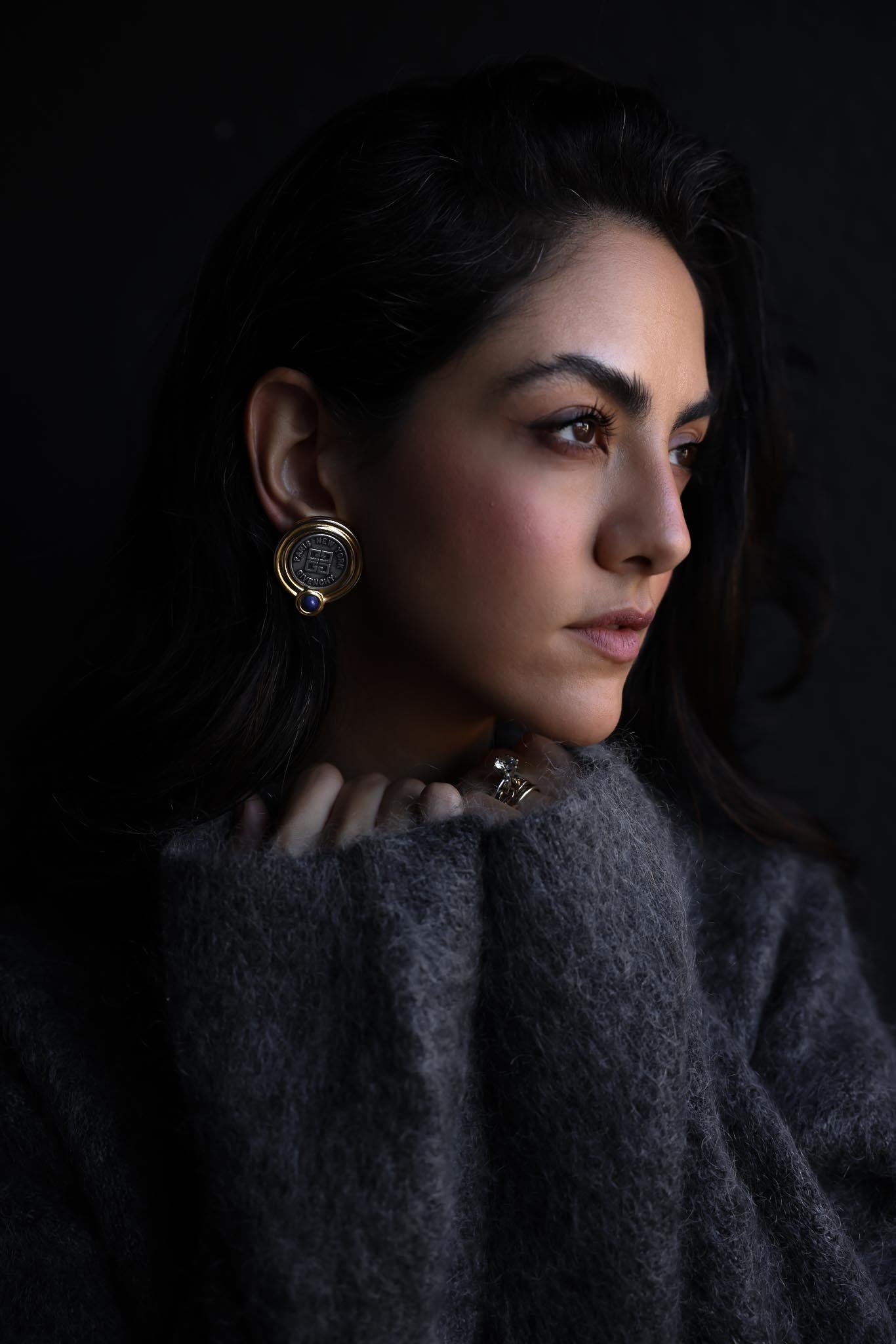Givenchy Paris New York Logo Coin Earrings|Vintage Baazaar 