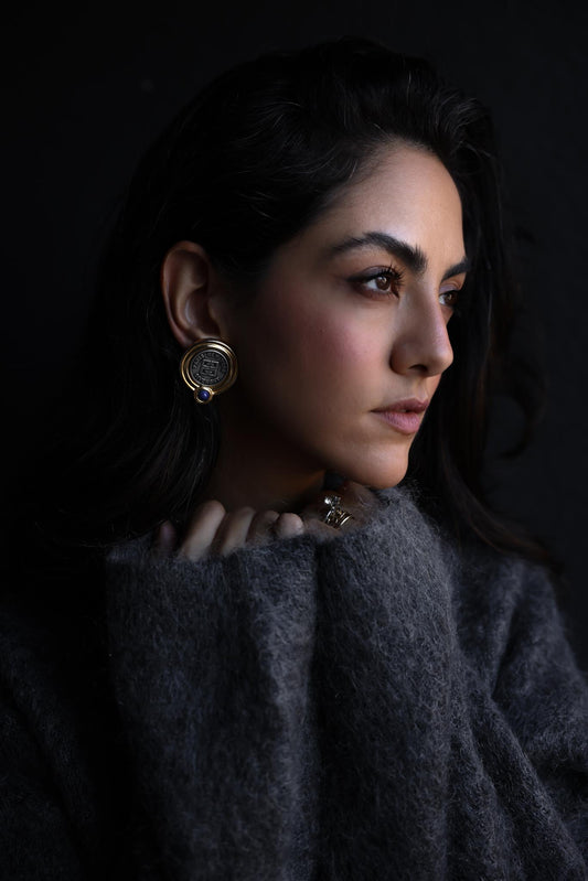 Givenchy Paris New York Logo Coin Earrings|Vintage Baazaar 