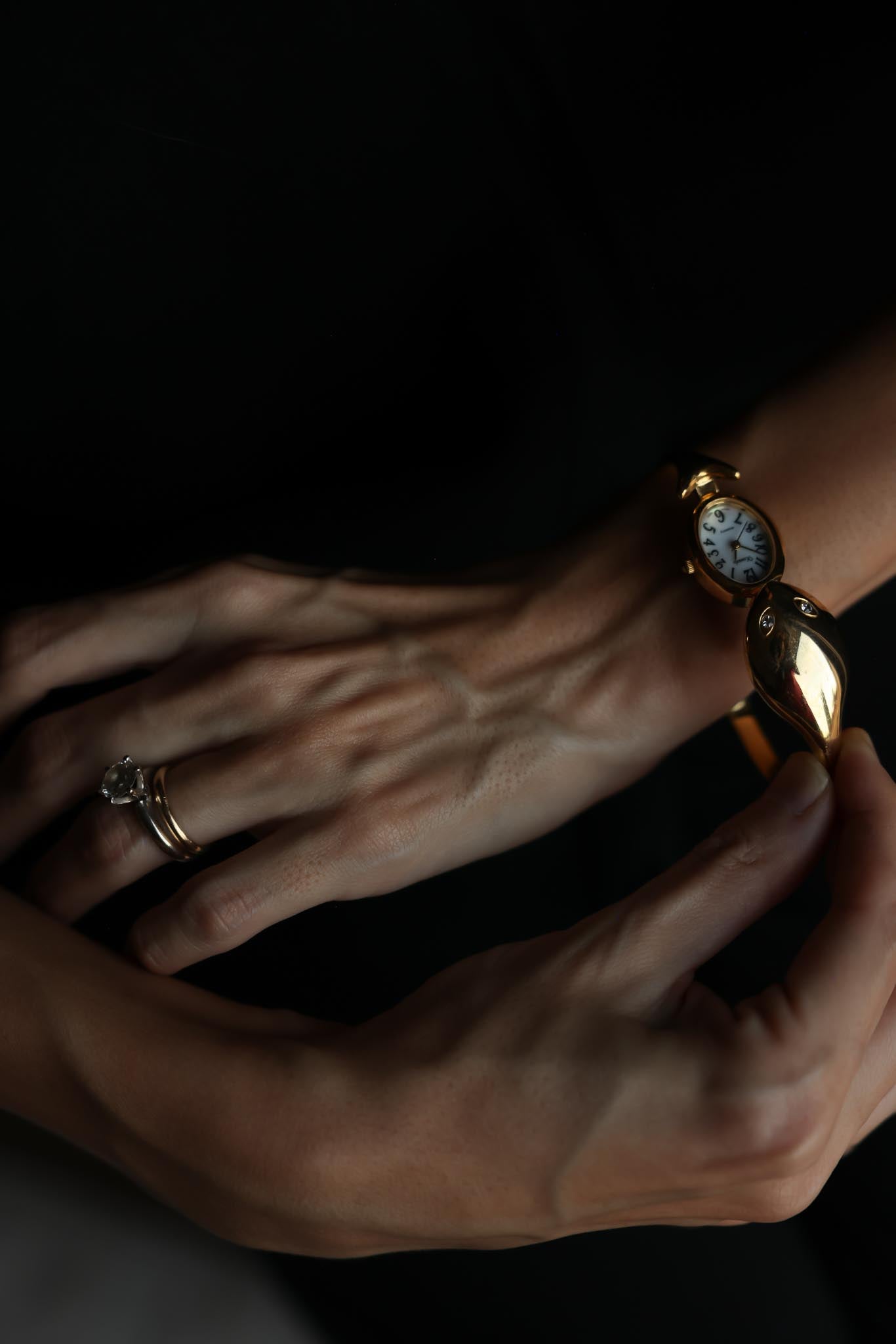 Xanadu Gold-Tone Bracelet Watch with Sculptural Case