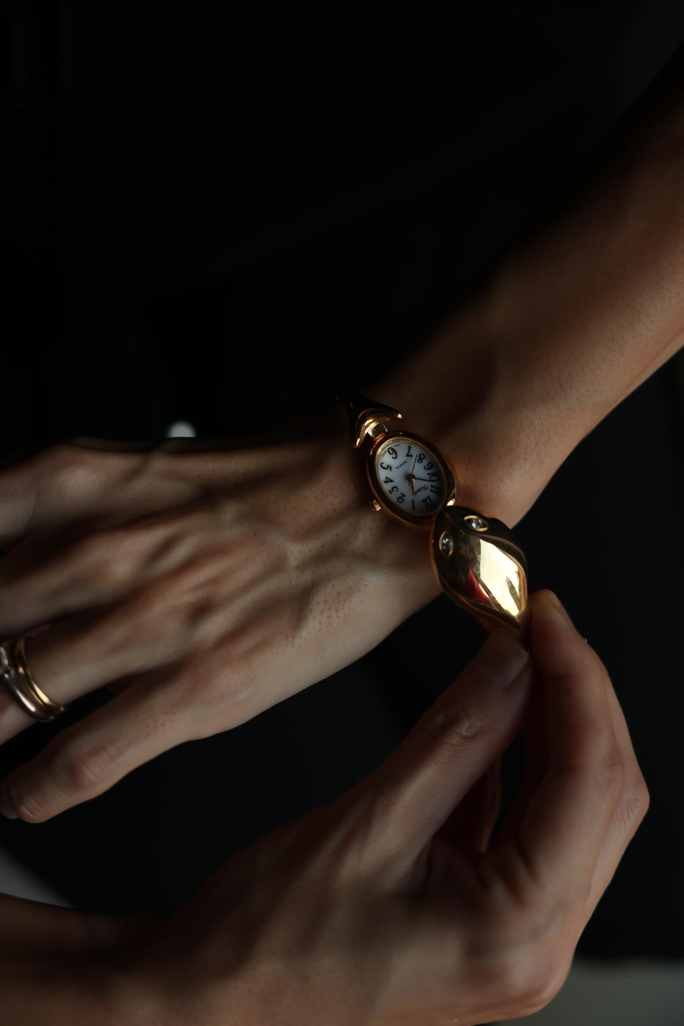 Xanadu Gold-Tone Bracelet Watch with Sculptural Case