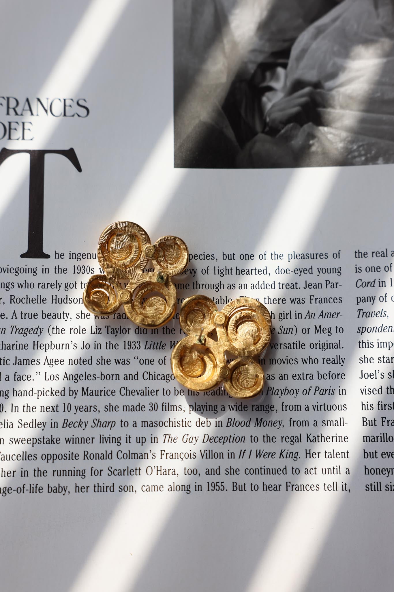 Golden Spiral Swirl Earrings|Vintage Baazaar 