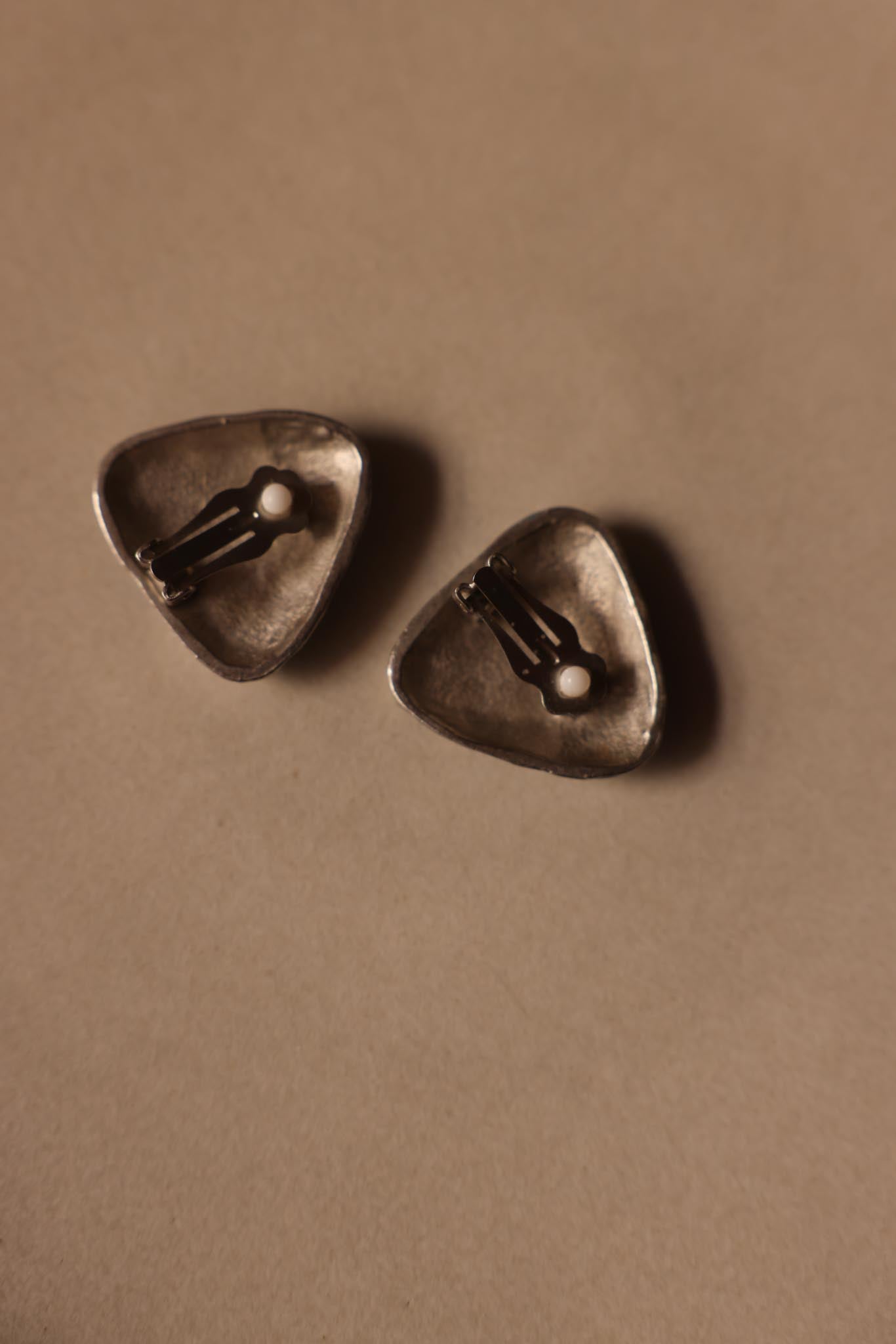 Silver-Tone Blue Swirl Clip-On Earrings (1980s)