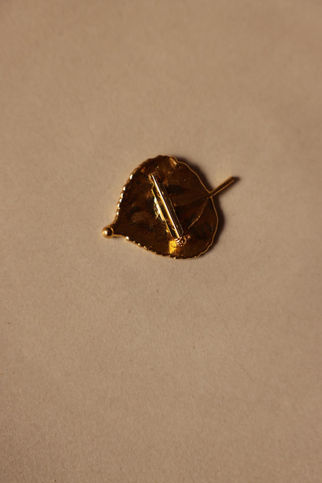 Gold-Tone Leaf Brooch