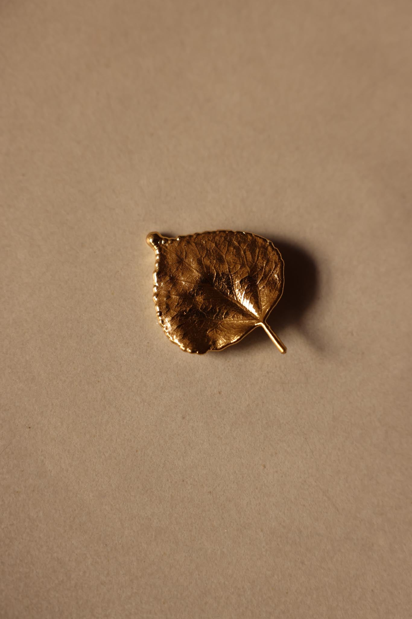 Gold-Tone Leaf Brooch