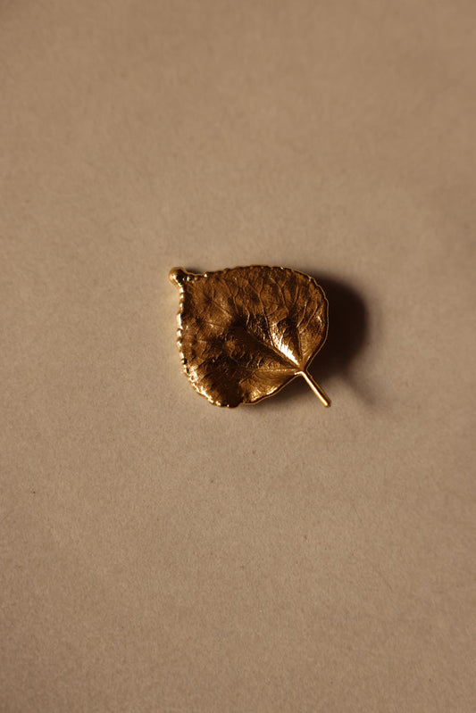Gold-Tone Leaf Brooch