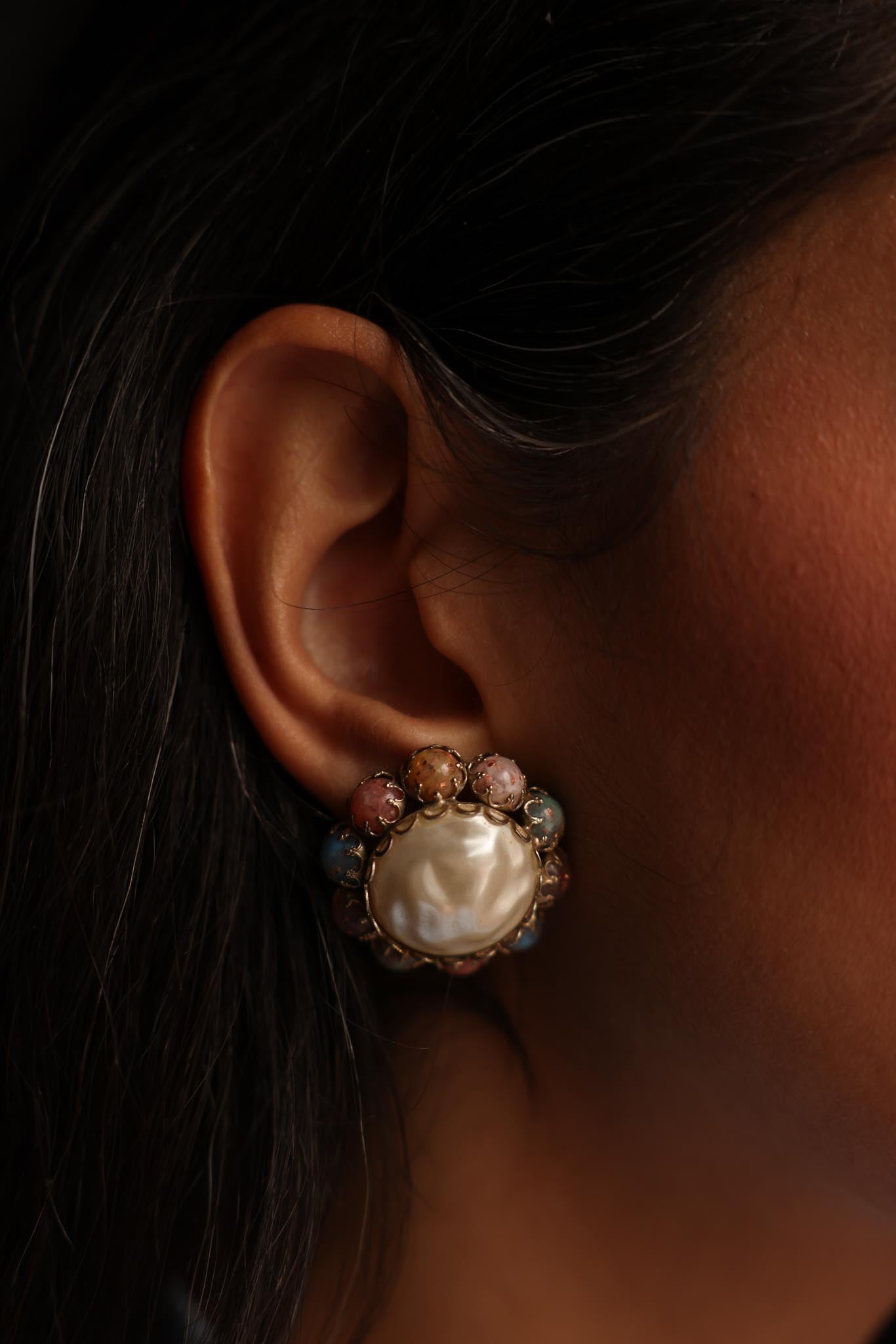 Pastel Bloom Vintage  Earrings|Vintage Baazaar 