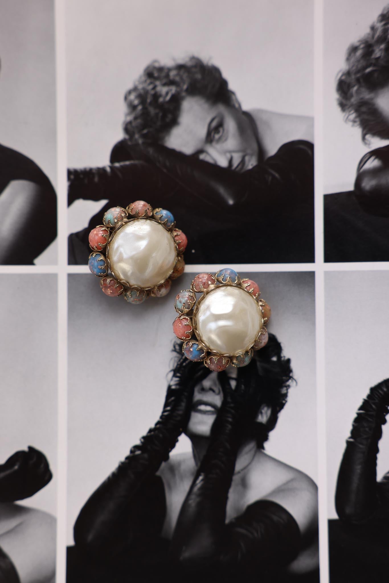 Pastel Bloom Vintage  Earrings|Vintage Baazaar 
