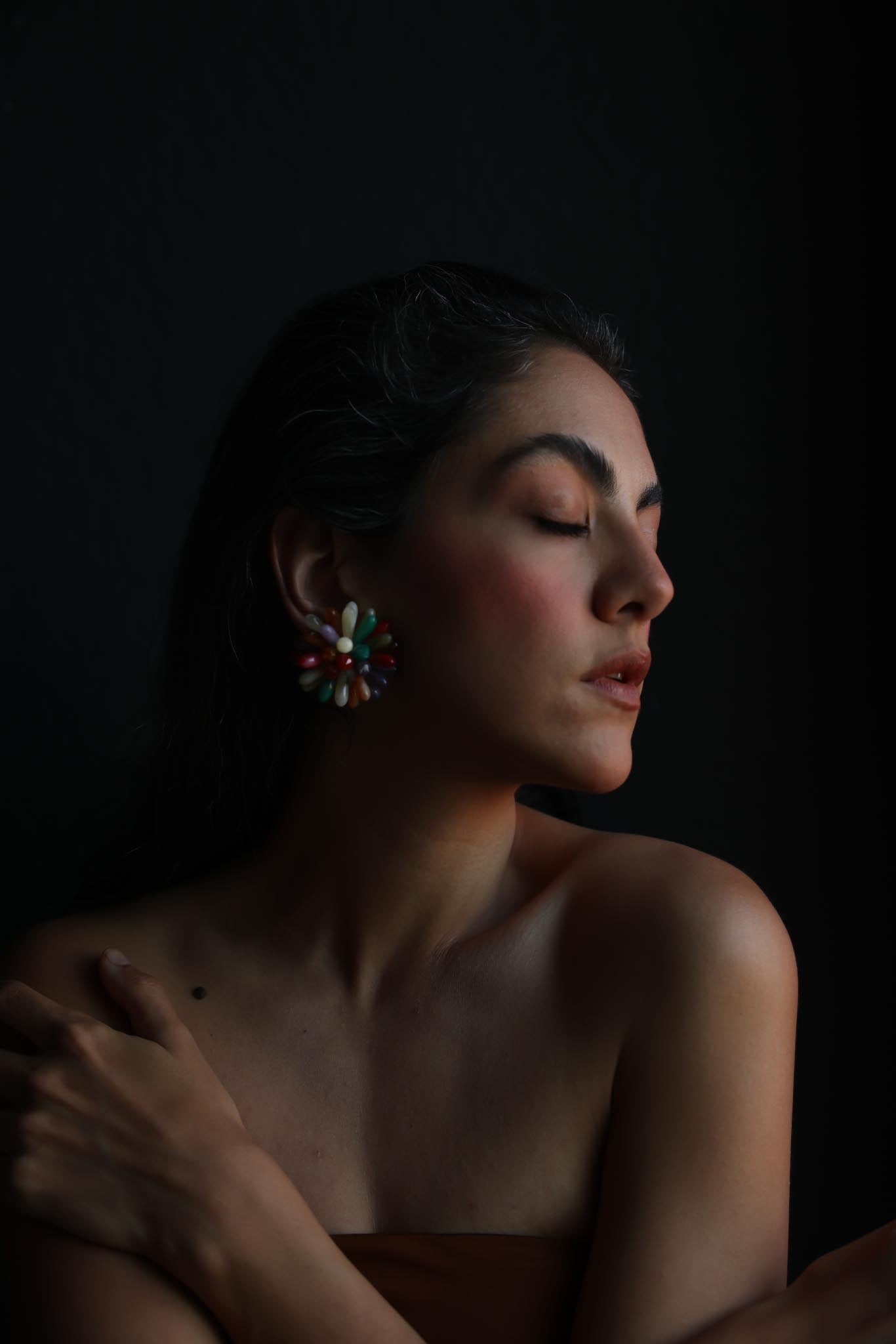 Confetti Bloom Clip-On Earrings