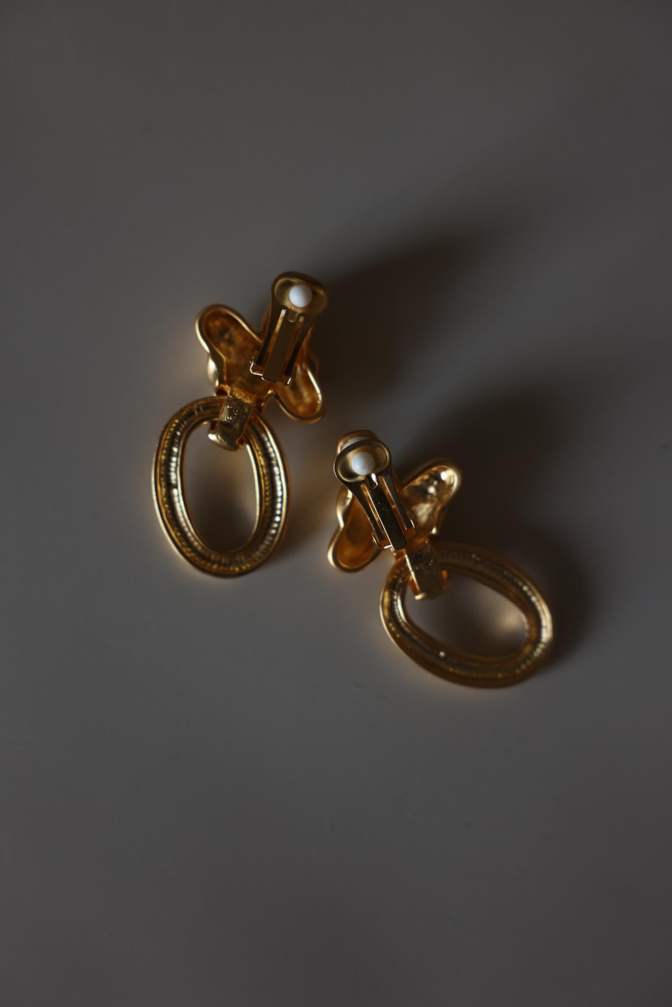Matte Gold Knot Hoop Clip-On Earrings
