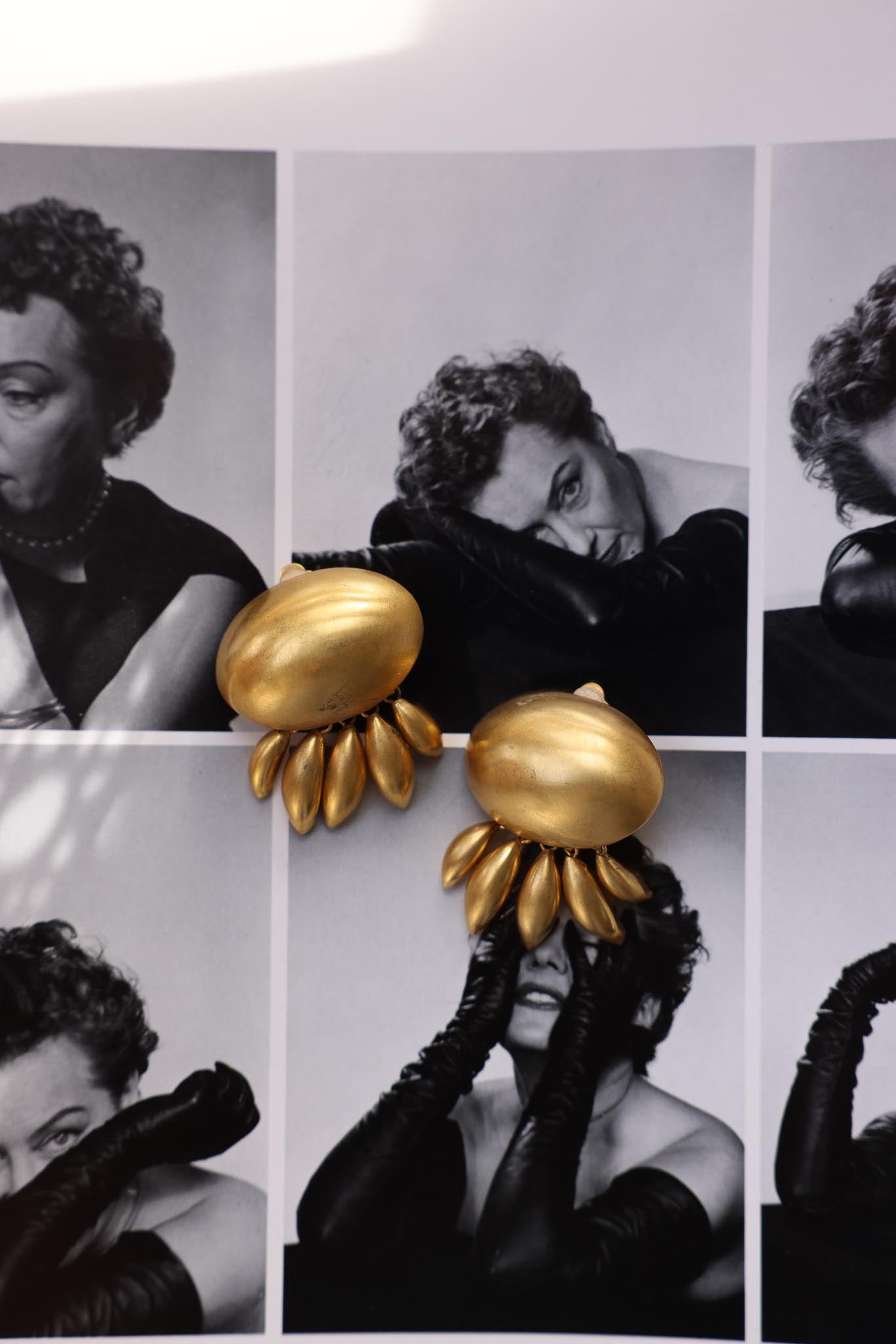 Matte Gold Leaf Cascade  Earrings|Vintage Baazaar 