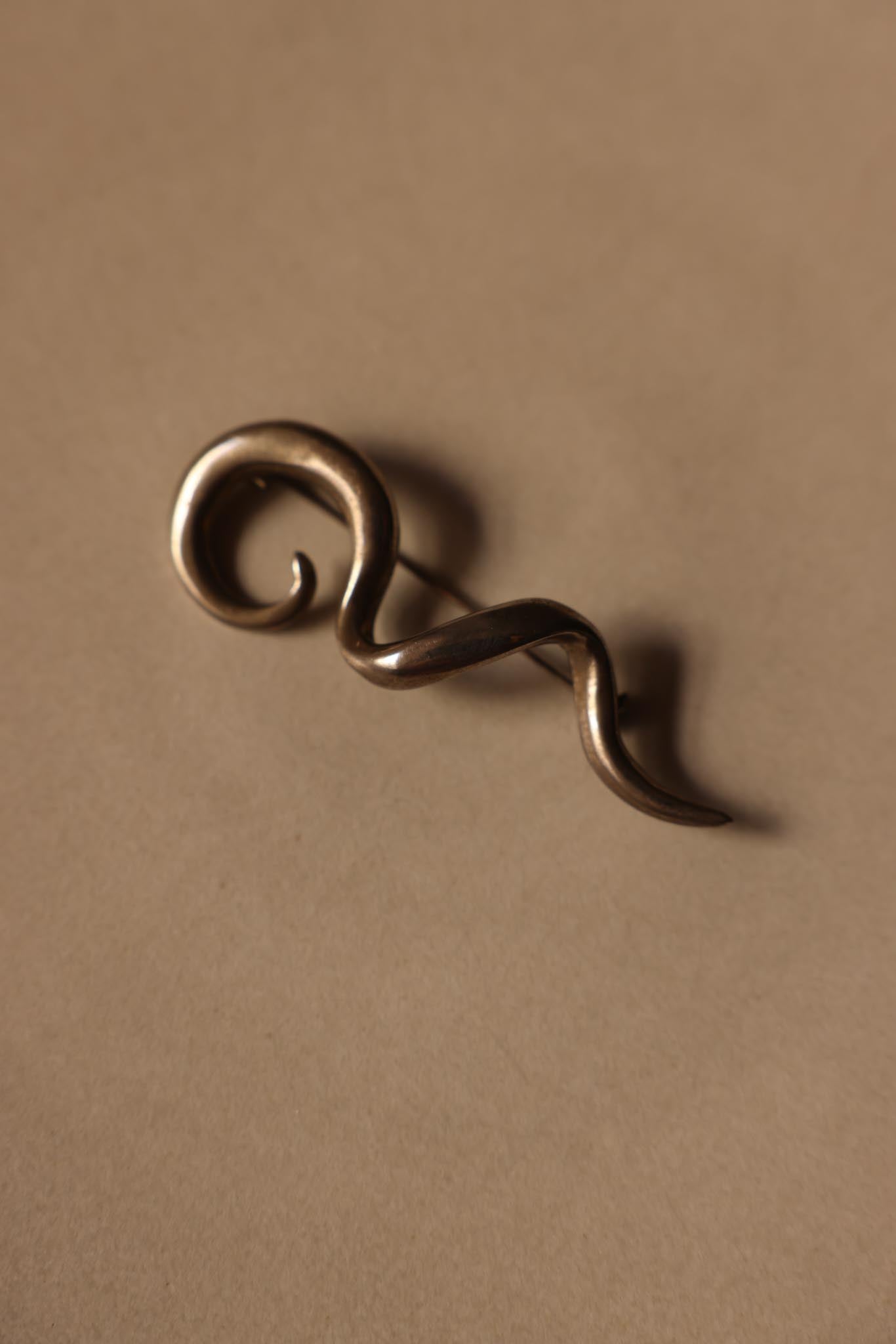 Silver-Tone Abstract Swirl Brooch