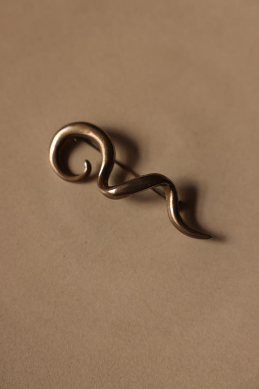 Silver-Tone Abstract Swirl Brooch