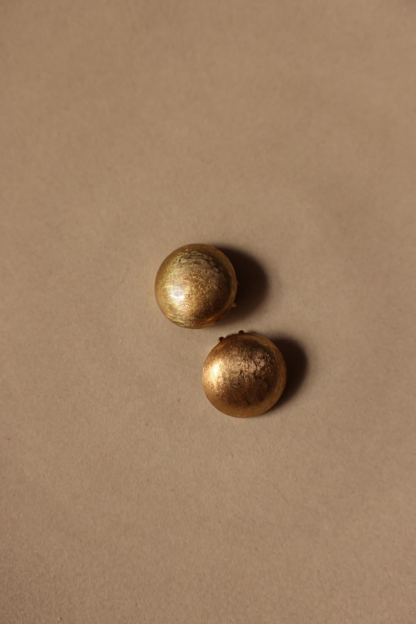Brushed Gold Dome Clip-On Earrings